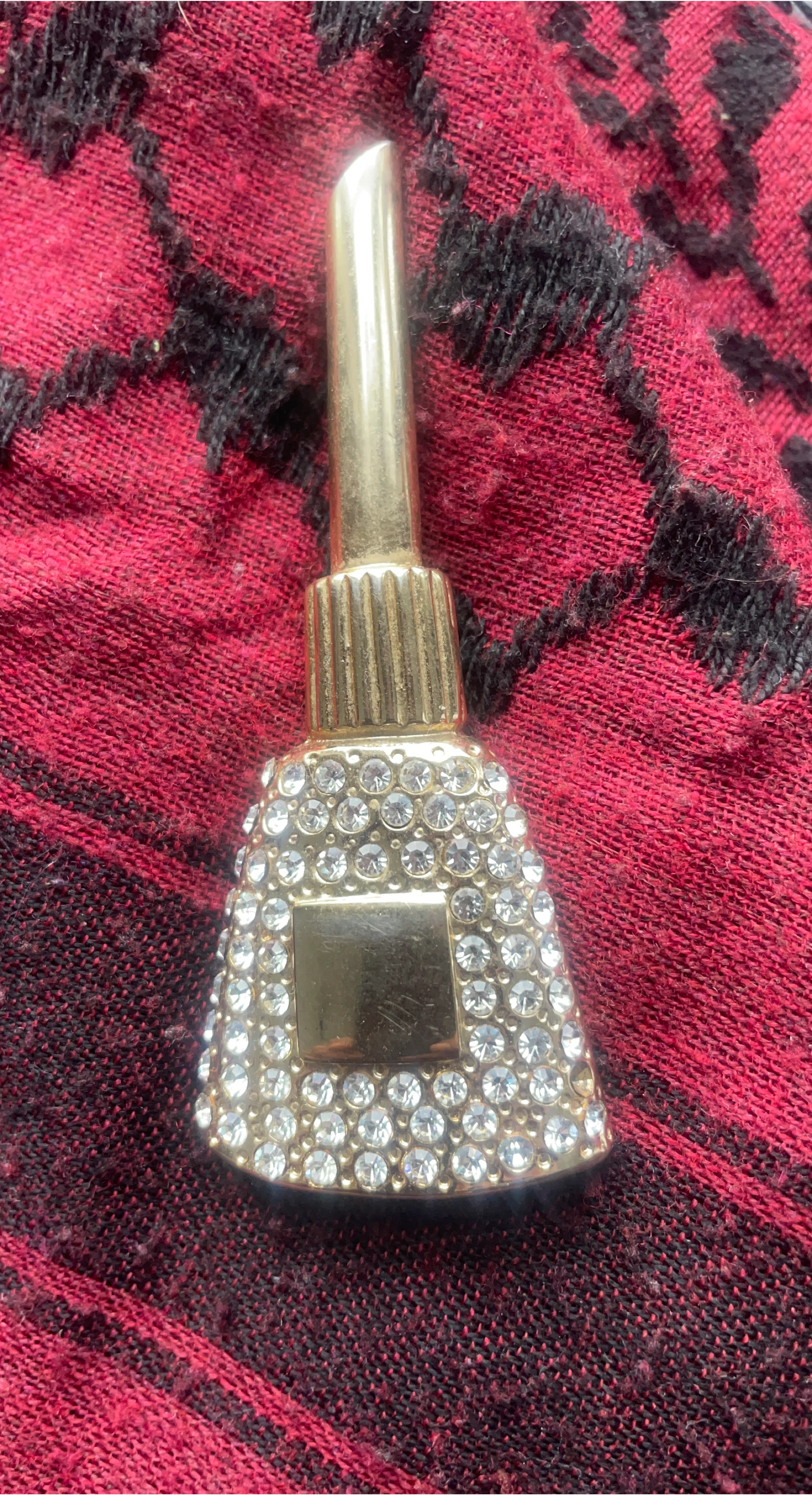 Gold & Rhinestone Perfume Bottle Charm