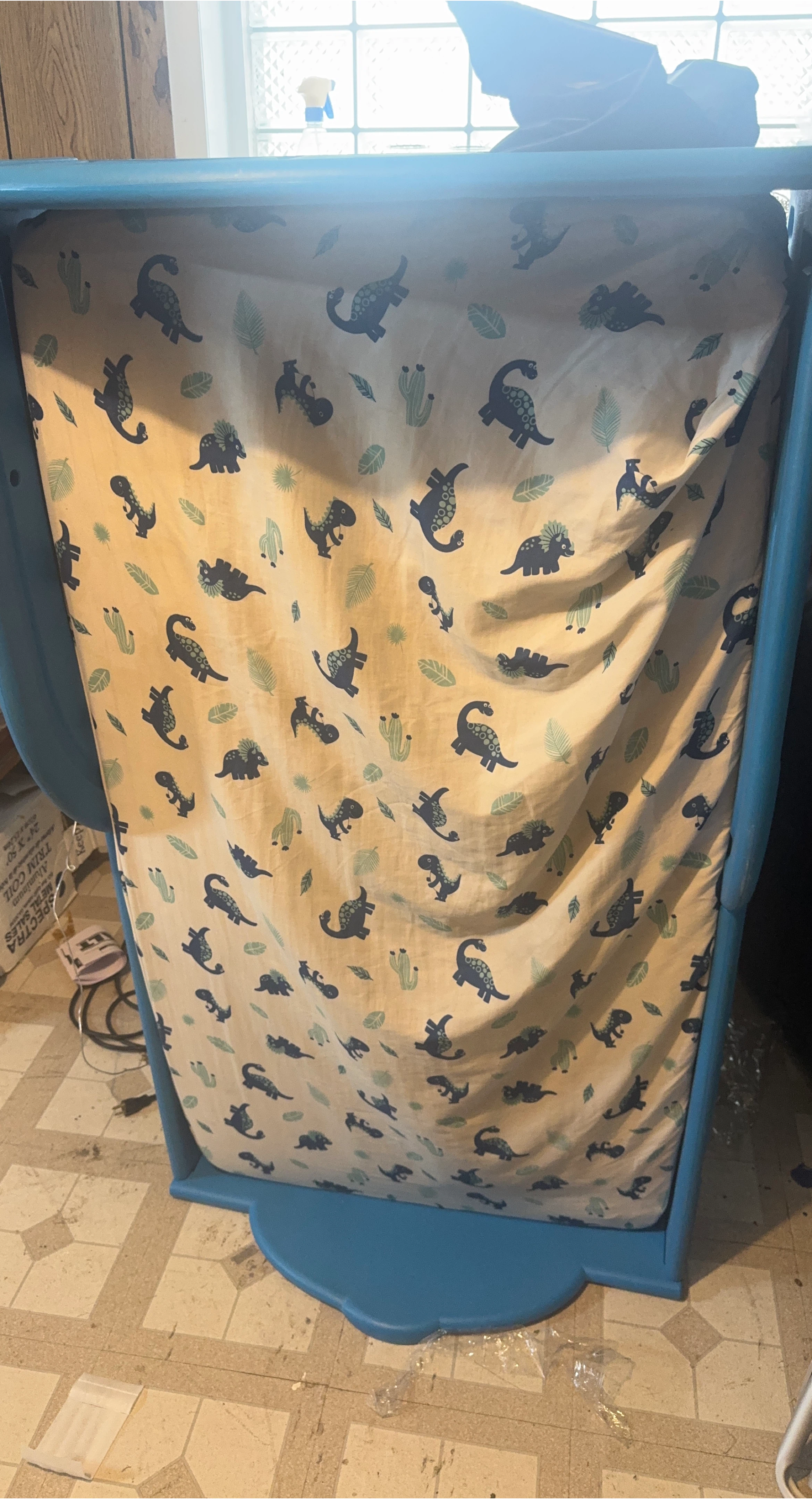 Toddler Bed with Dinosaur Print