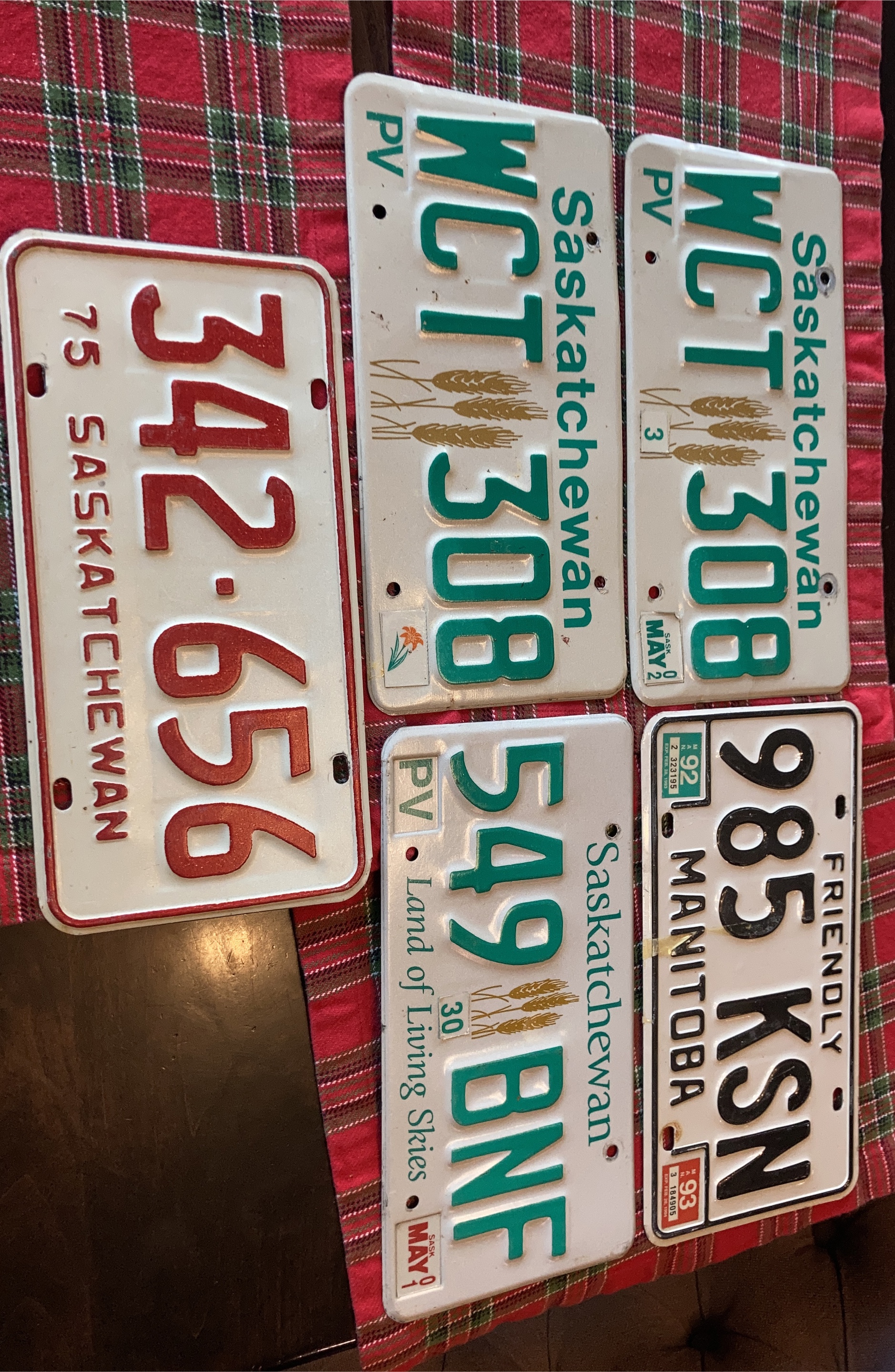 Vintage Saskatchewan & Manitoba License Plates
