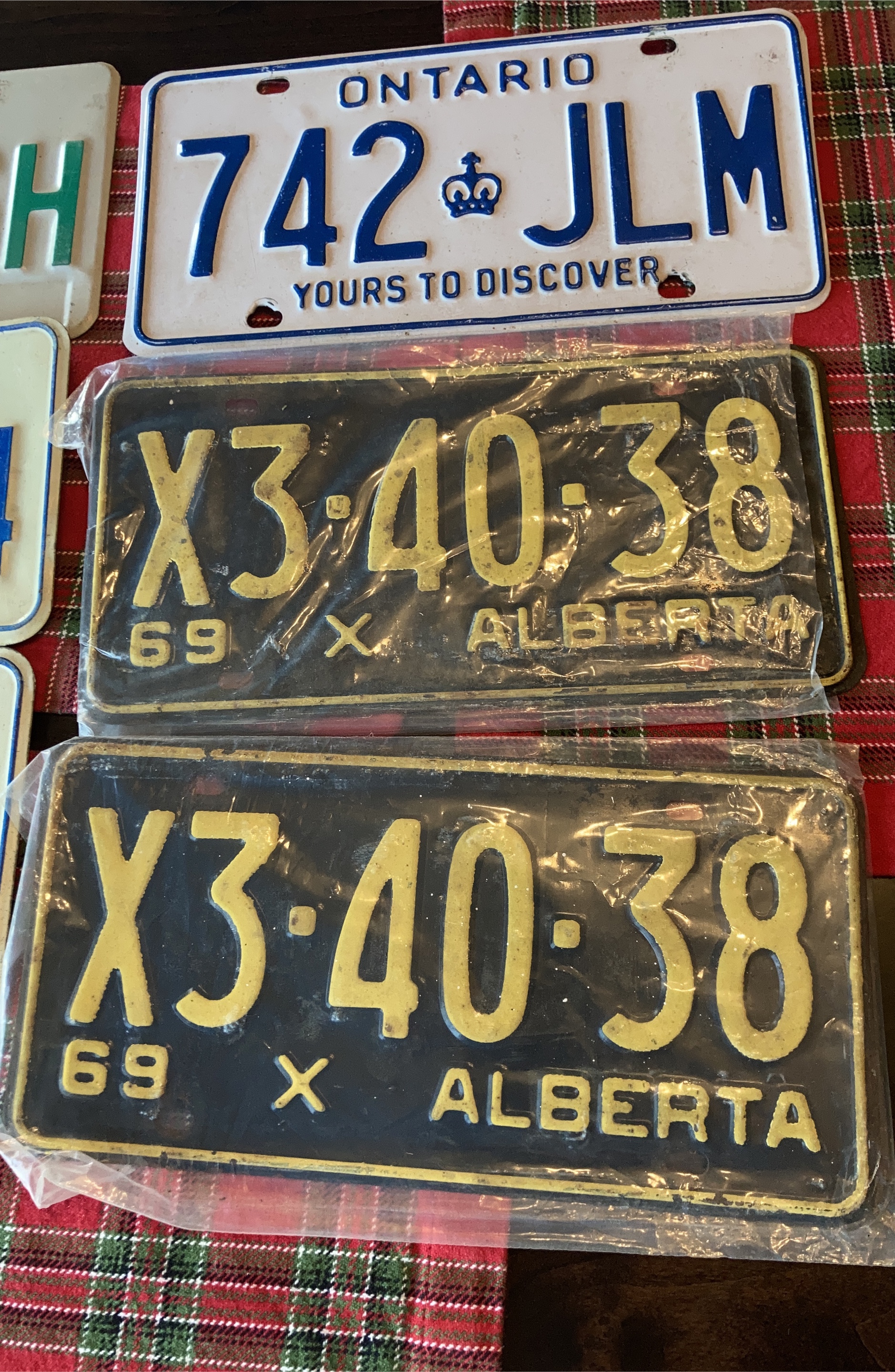 Vintage Ontario & Alberta License Plates
