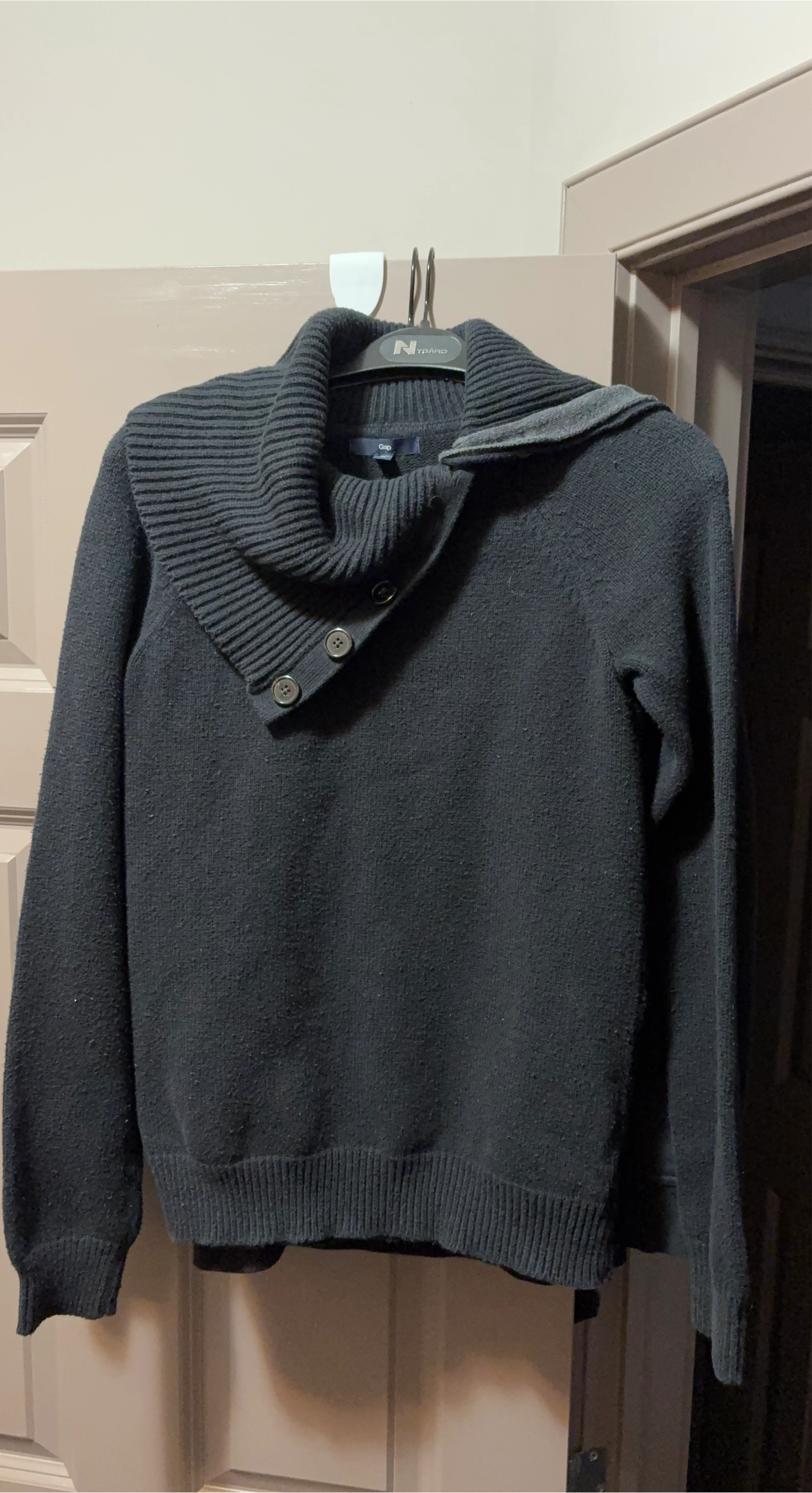 Gap Black Shawl Collar Knit Sweater
