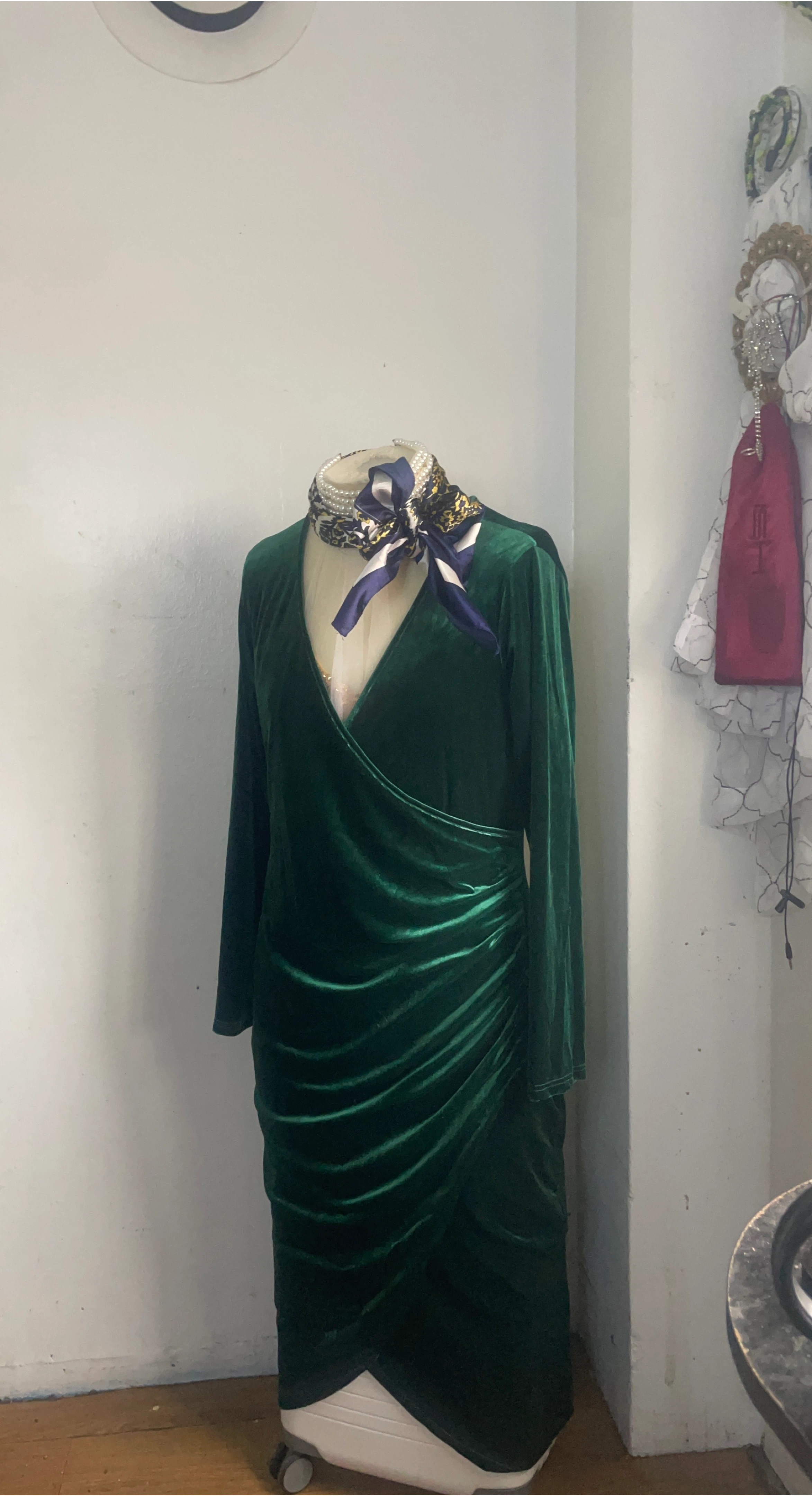 Green Velvet Dress