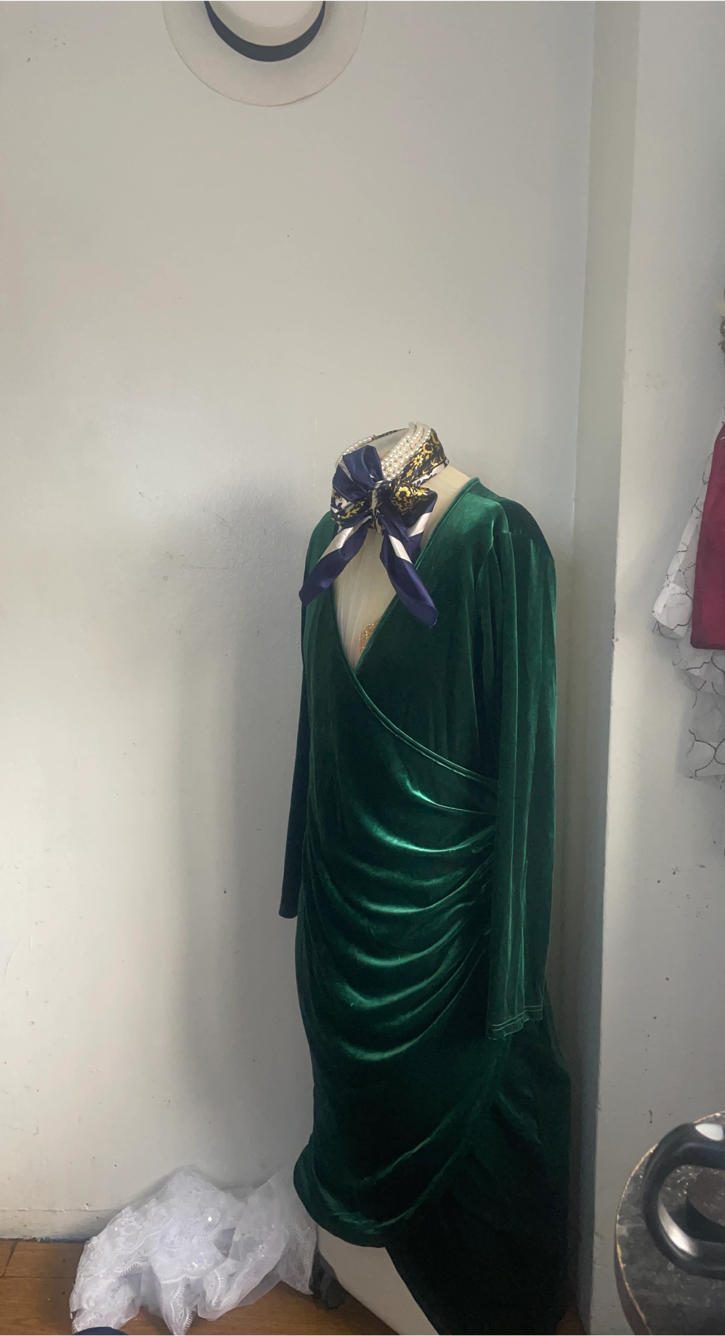 Green Velvet Dress
