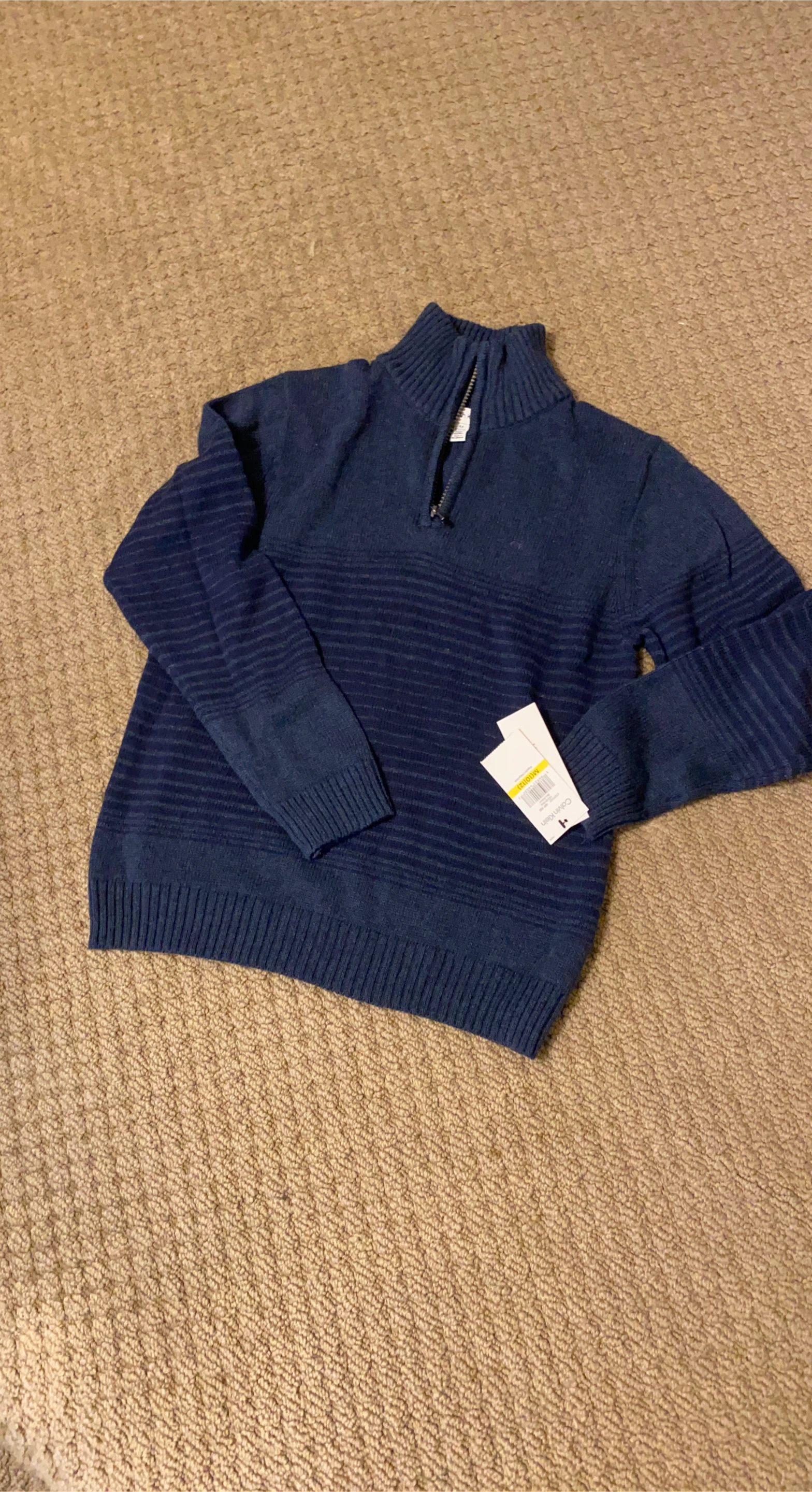 Kids Calvin Klein Blue 1/4 Zip Sweater - Size M