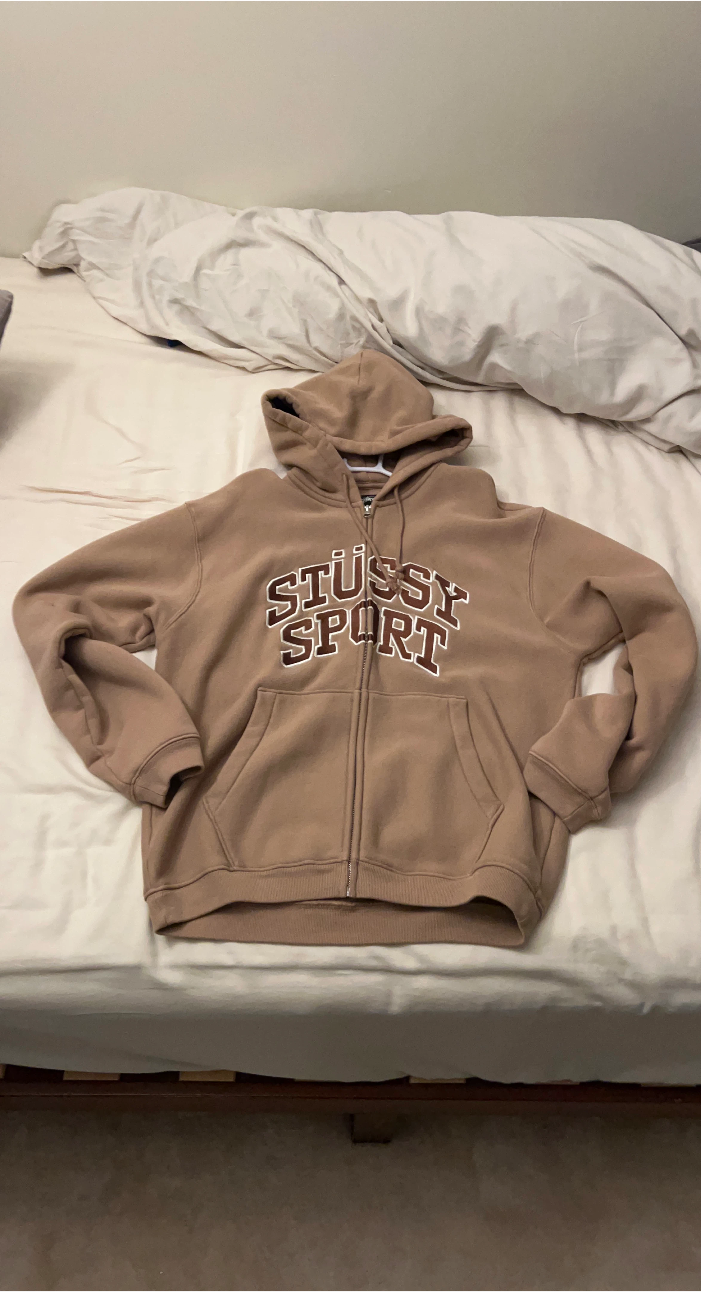 Stussy Sport Brown Zip-Up Hoodie