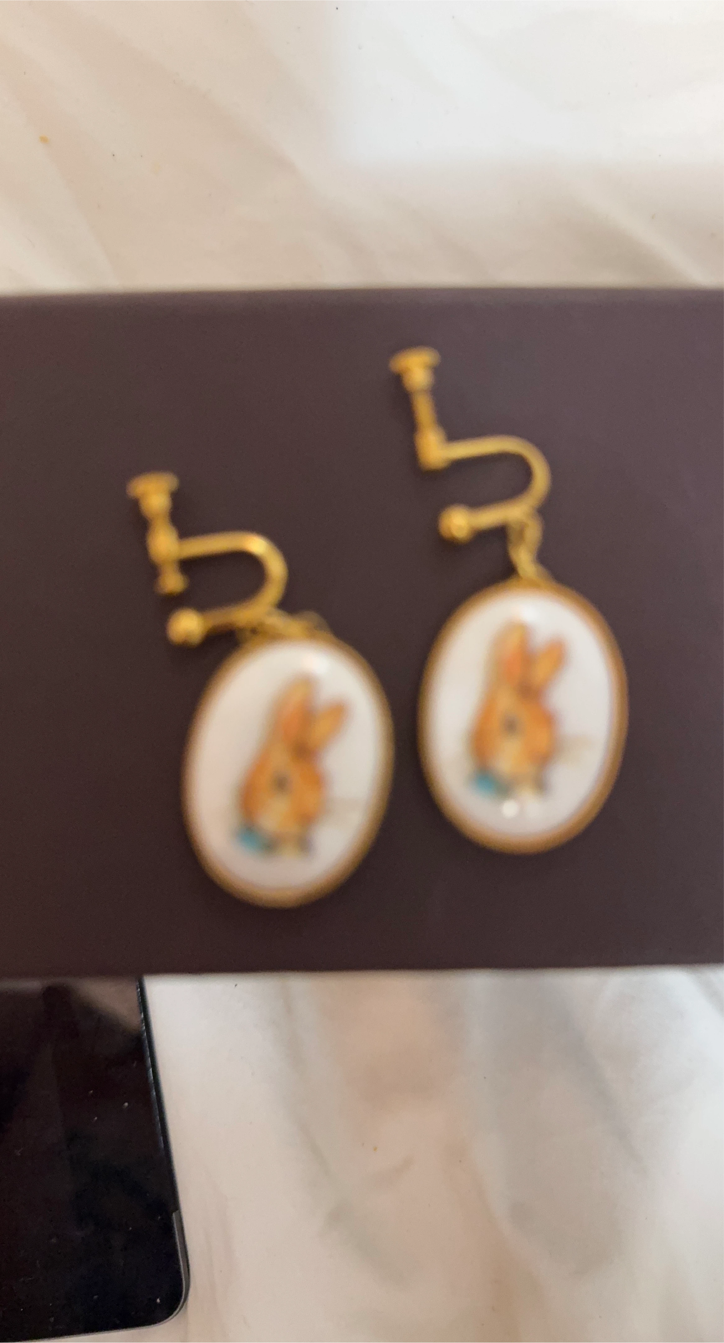 Vintage Clip-on Earrings with Rabbit Design