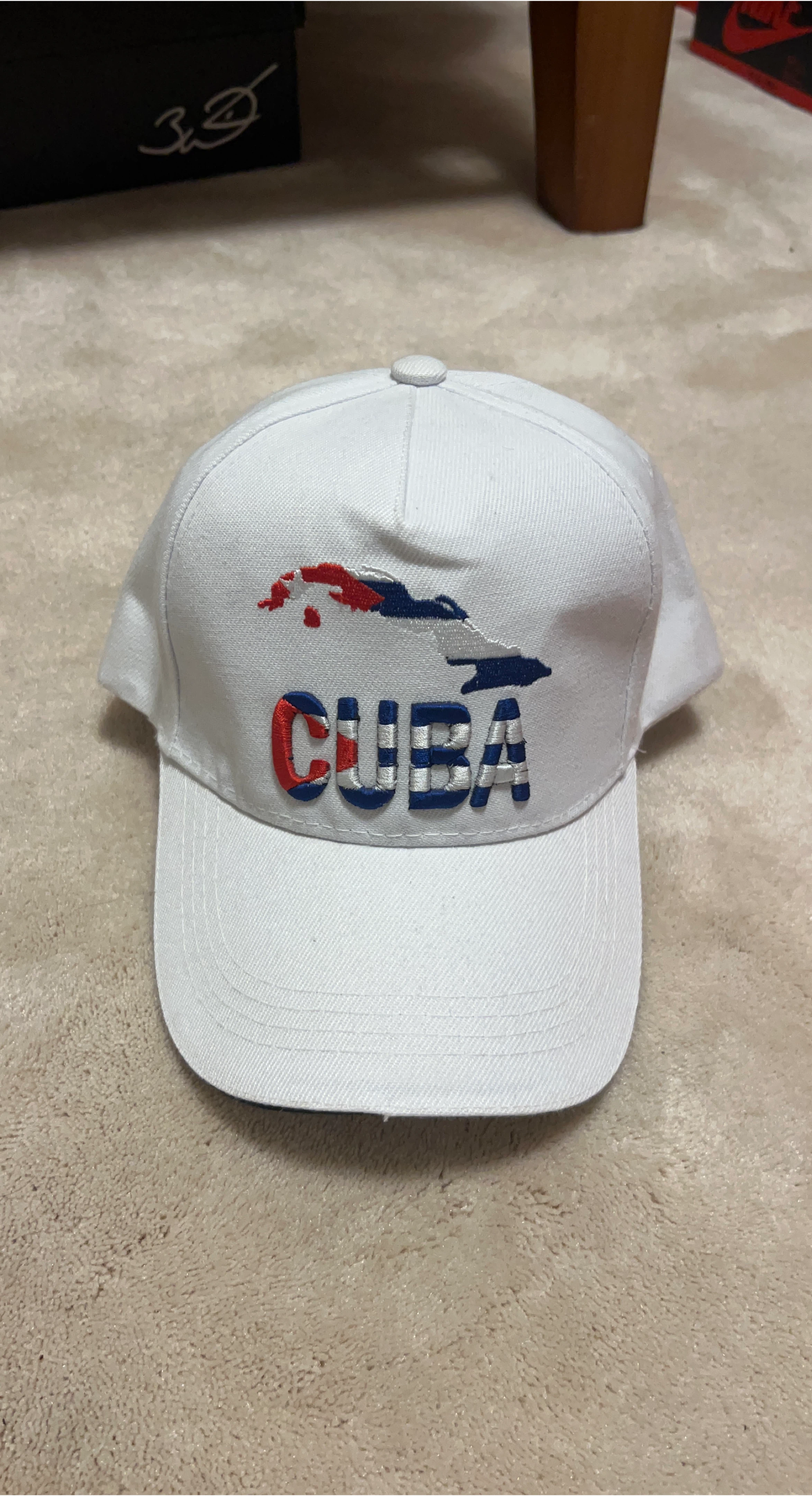 Cuba White Baseball Cap