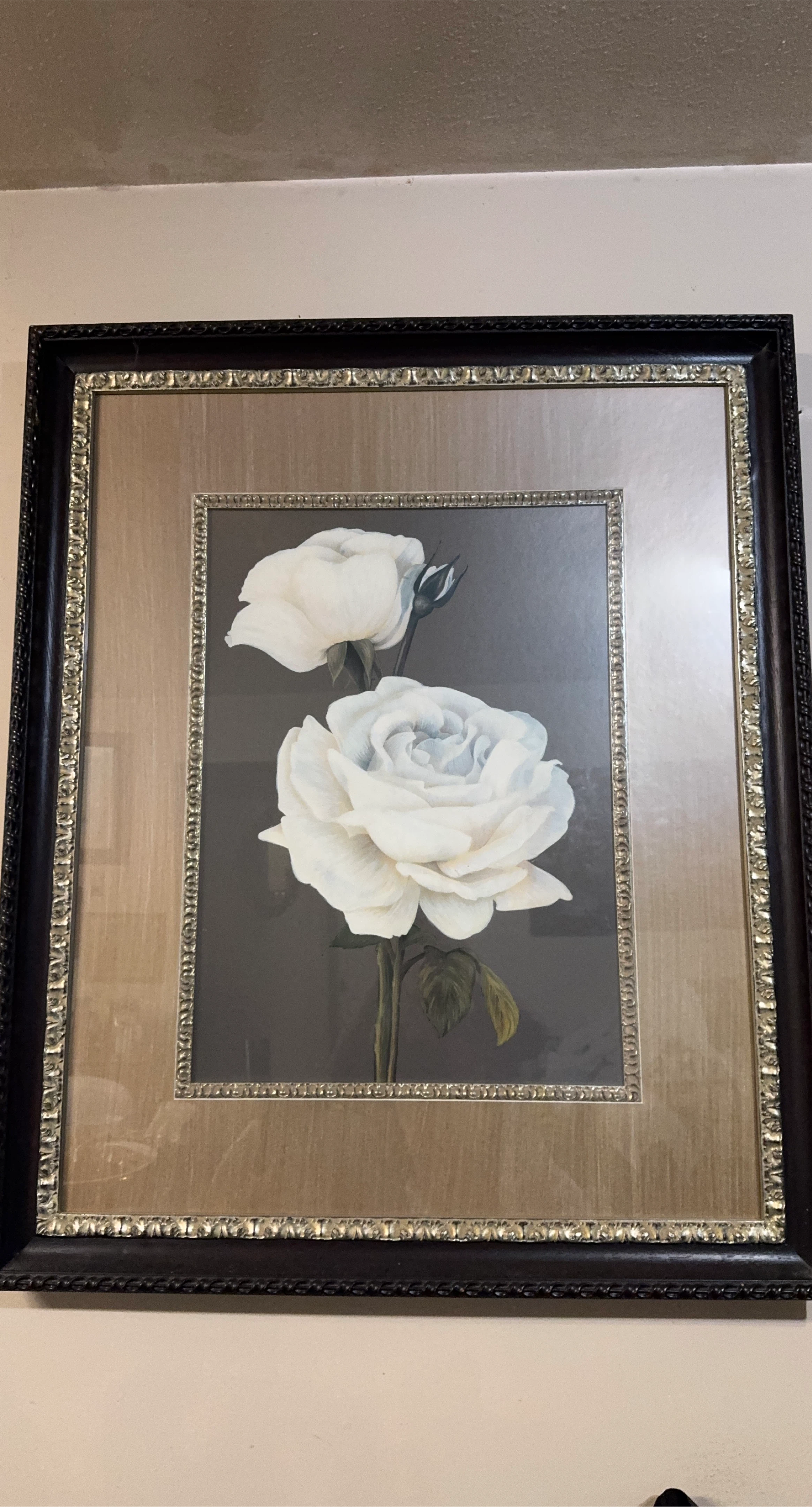 White Rose Framed Art