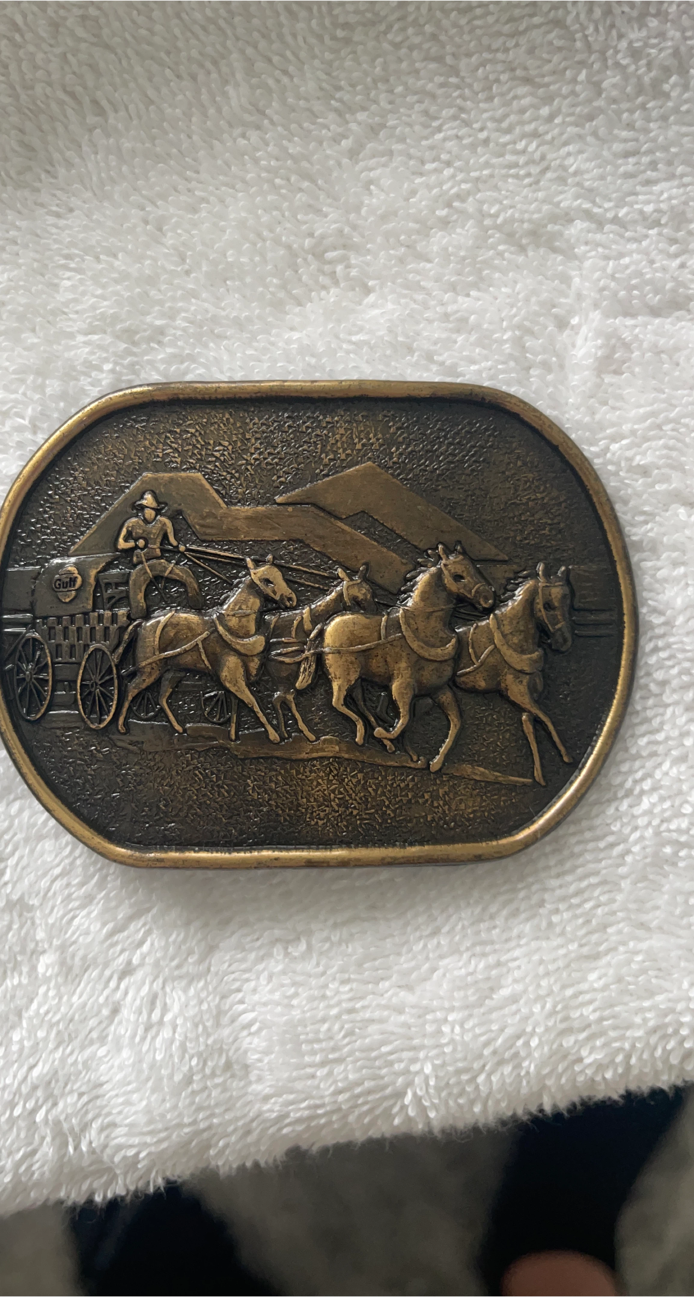 Vintage Gulf Horse Carriage Belt Buckle