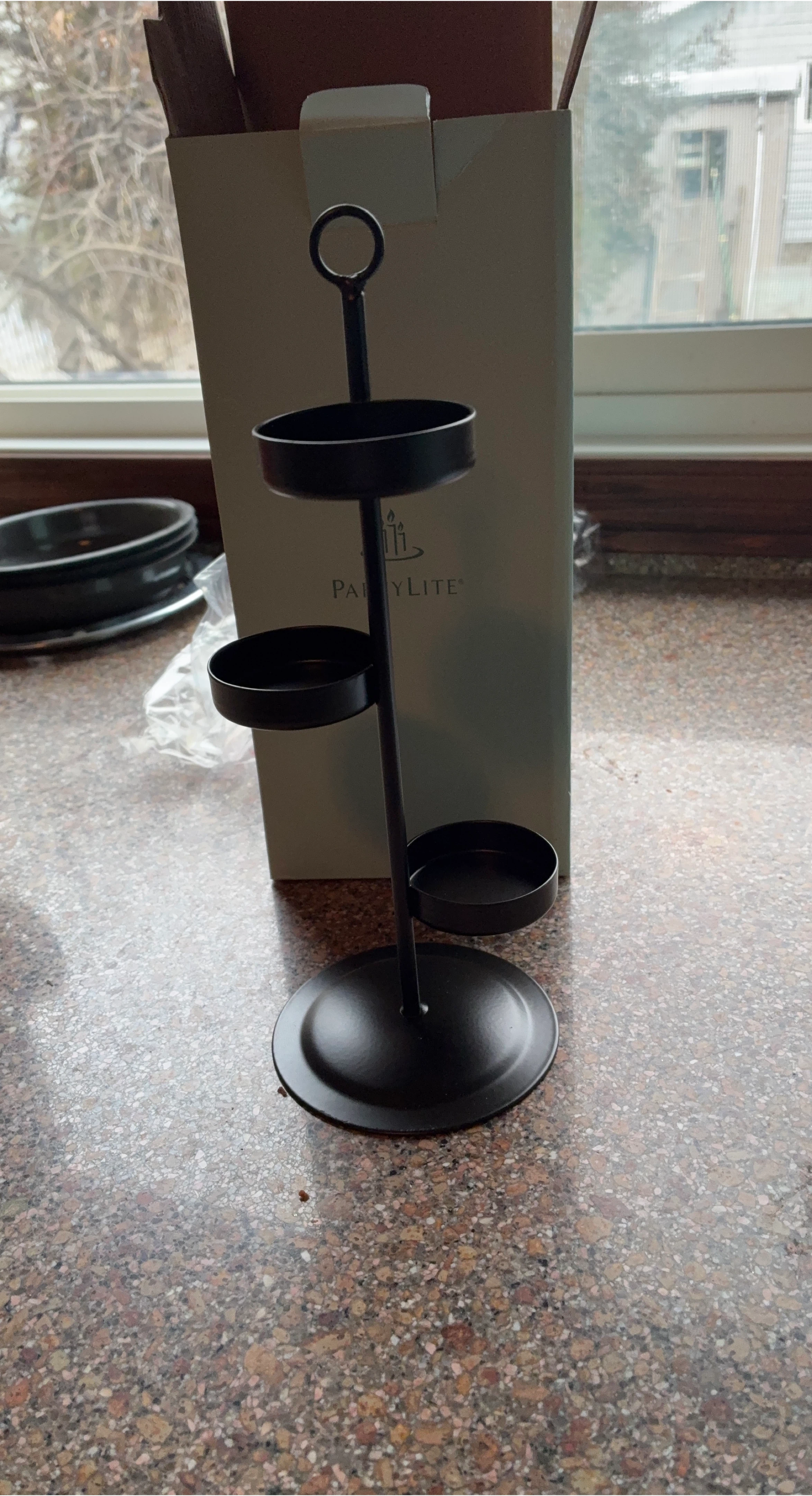 PartyLite Black Candle Holder