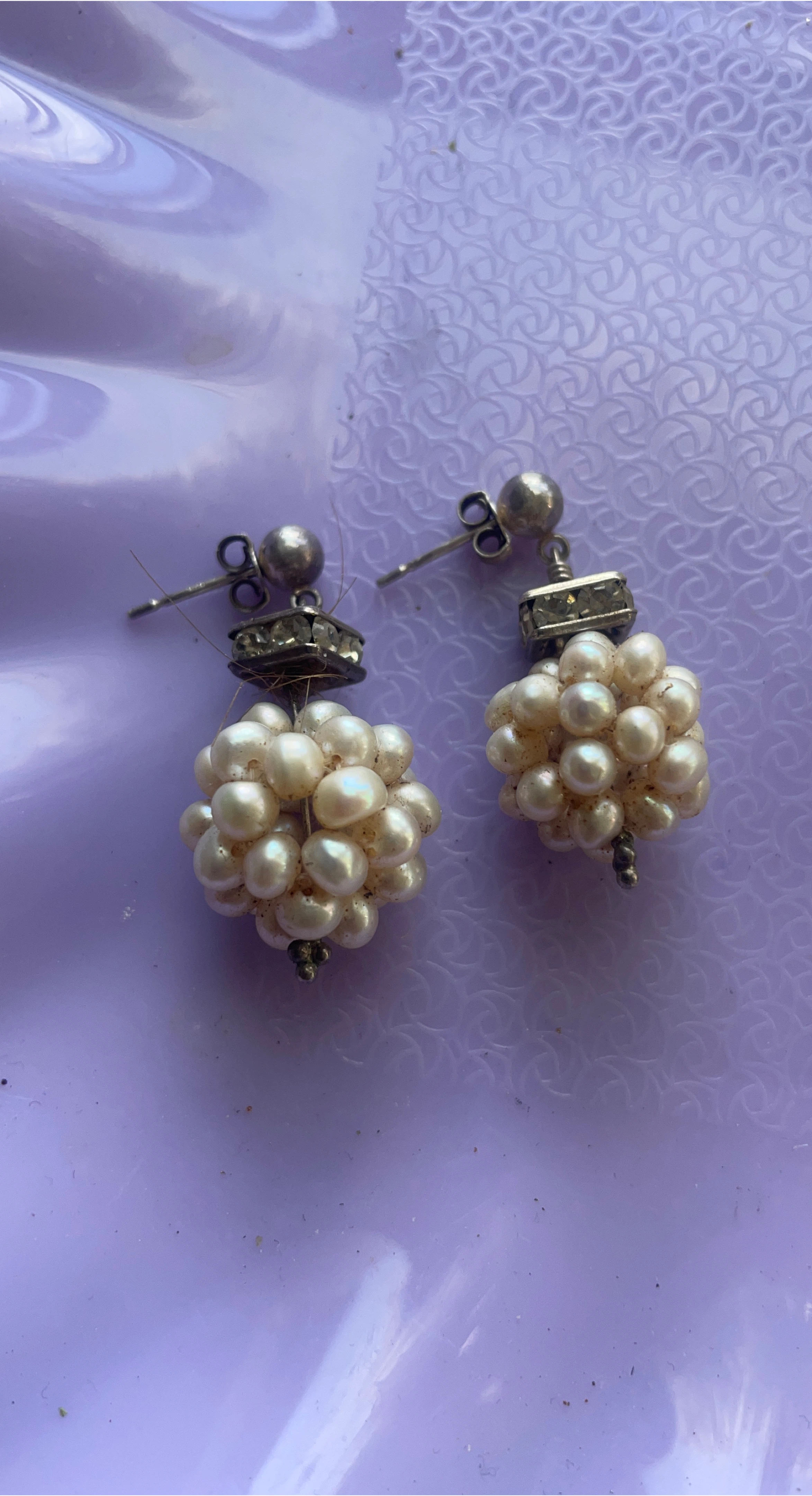 Pearl Cluster Dangle Earrings