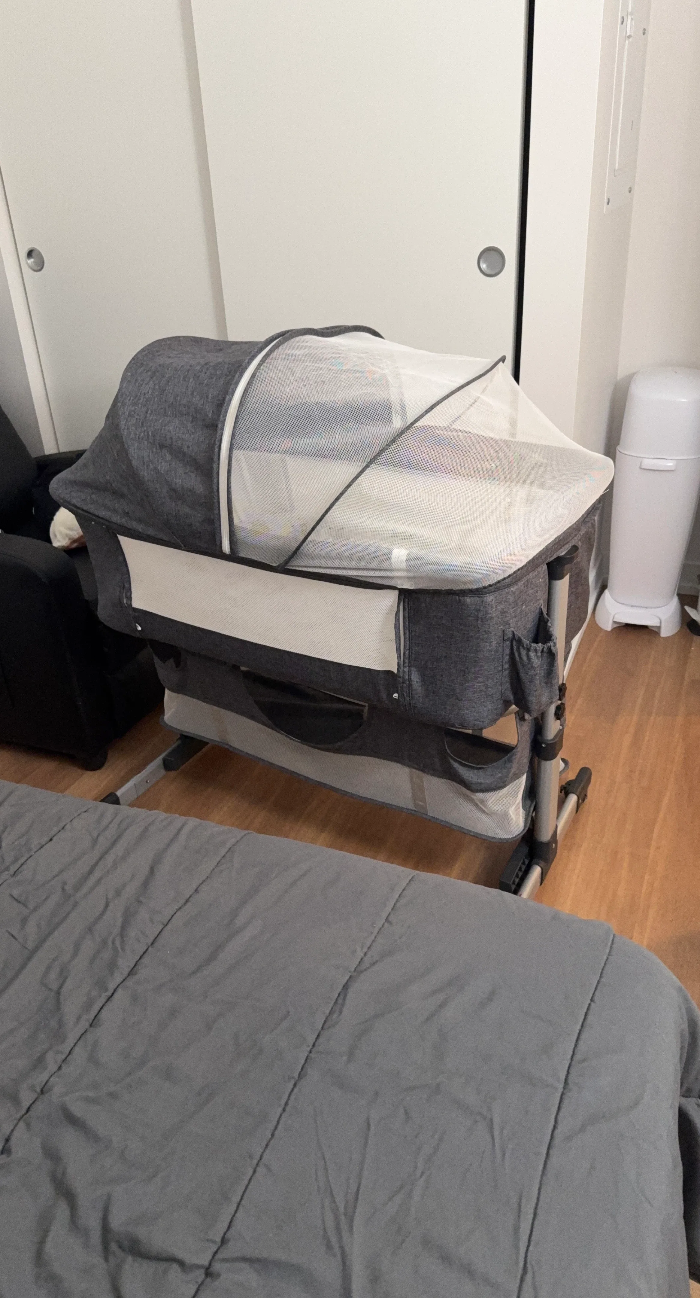 Grey Baby Bassinet