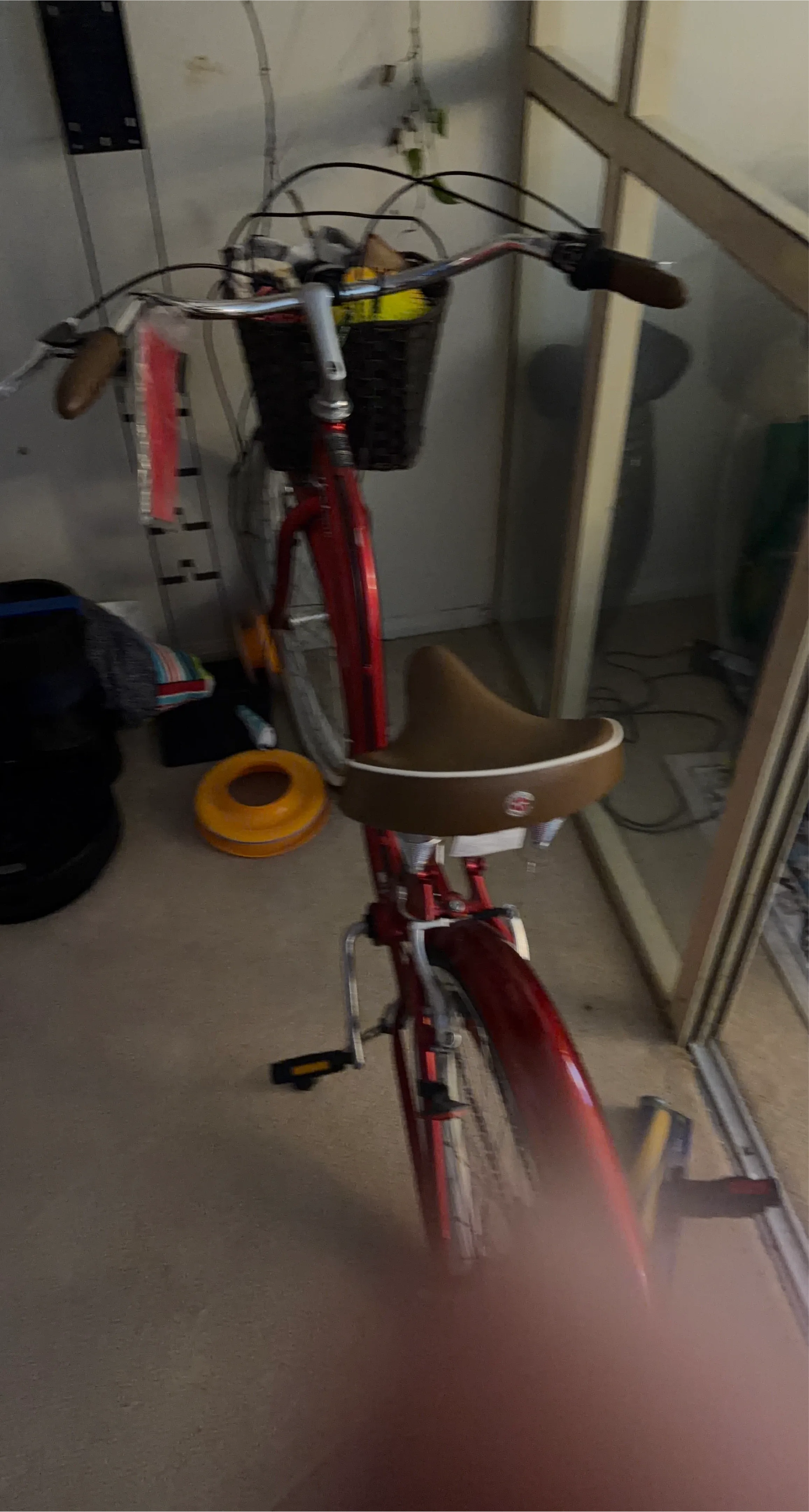 Red Bicycle with Basket