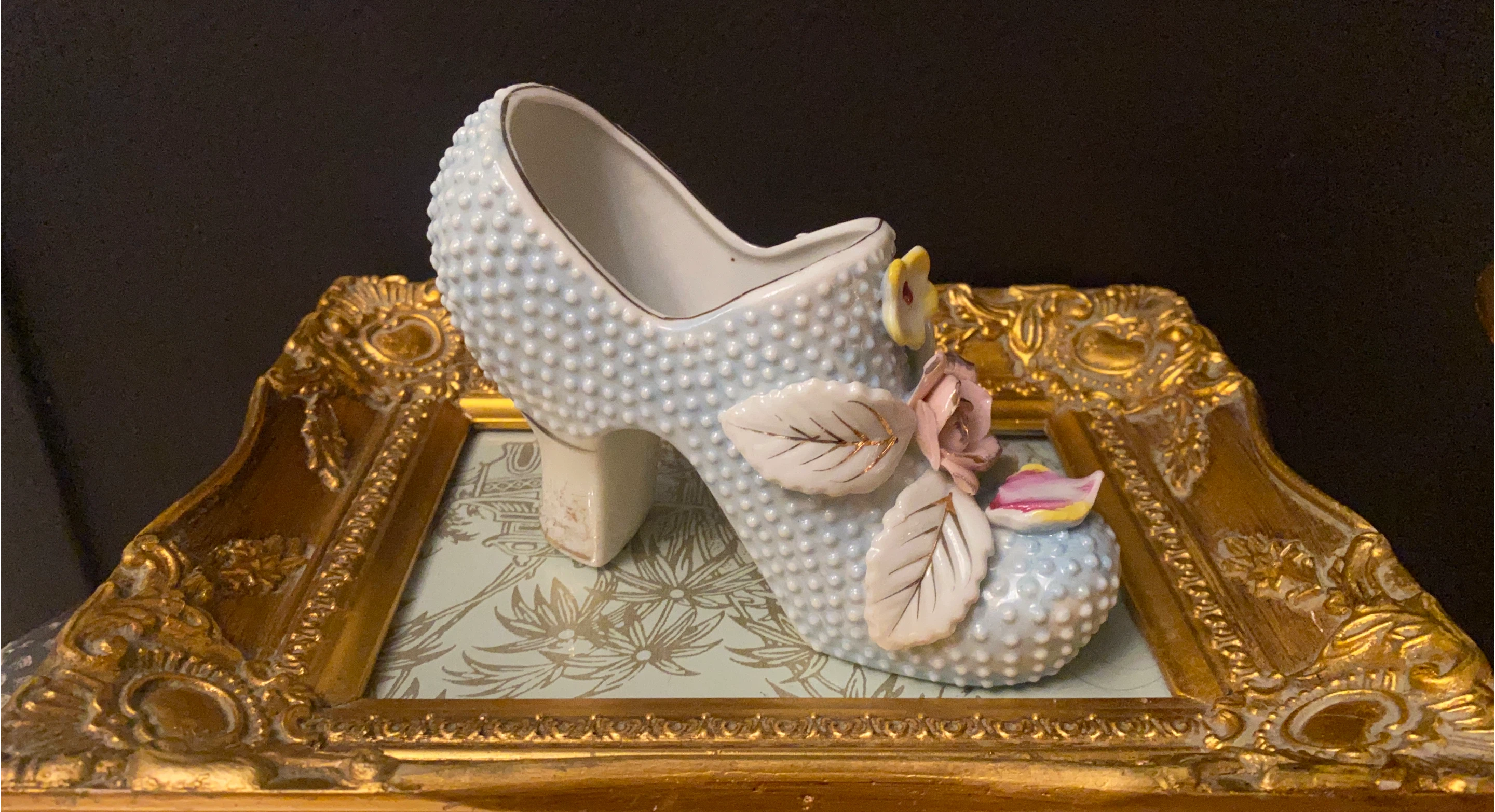 Vintage Ceramic Shoe Figurine