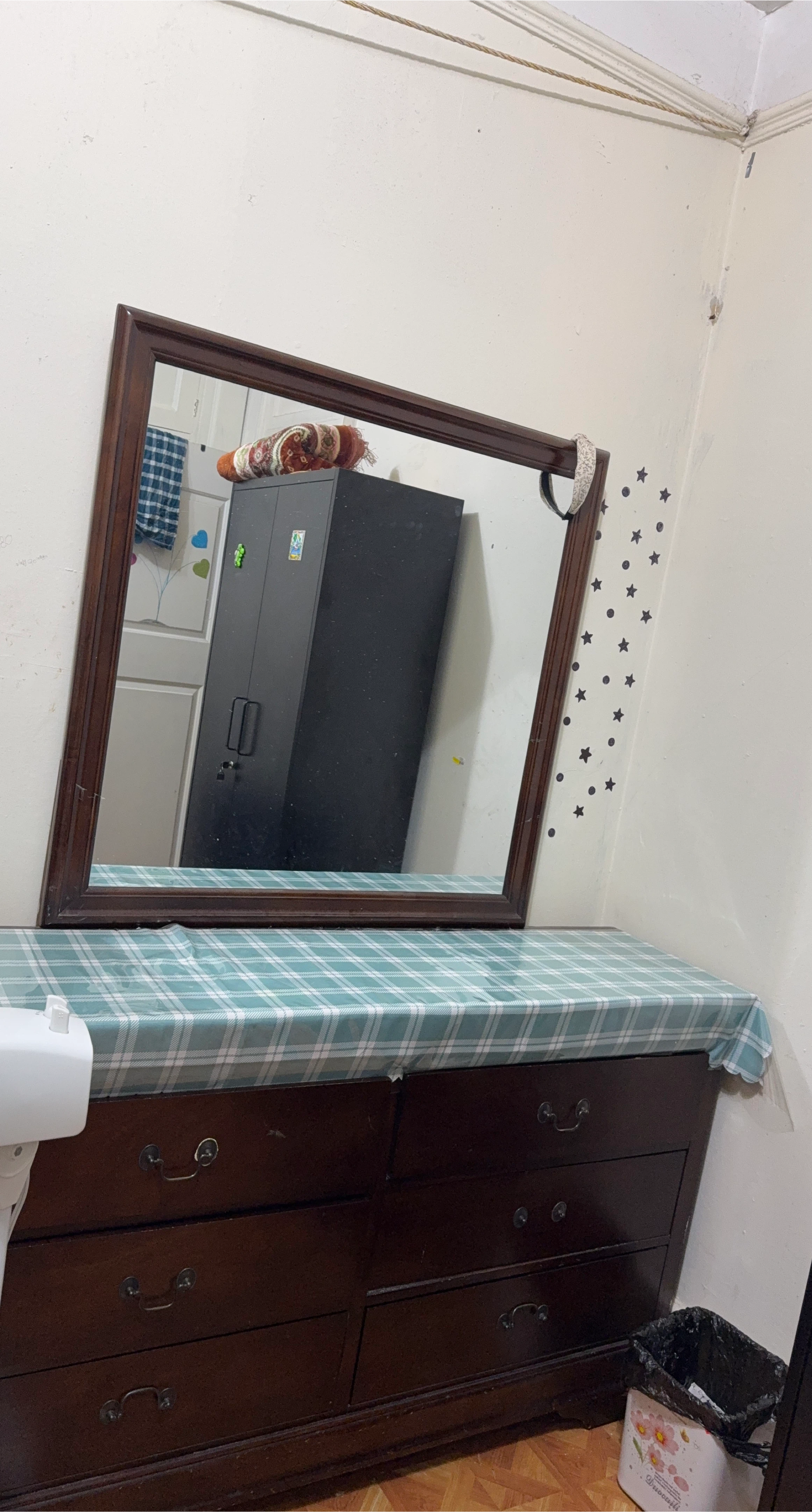 Wooden Framed Mirror & Dresser