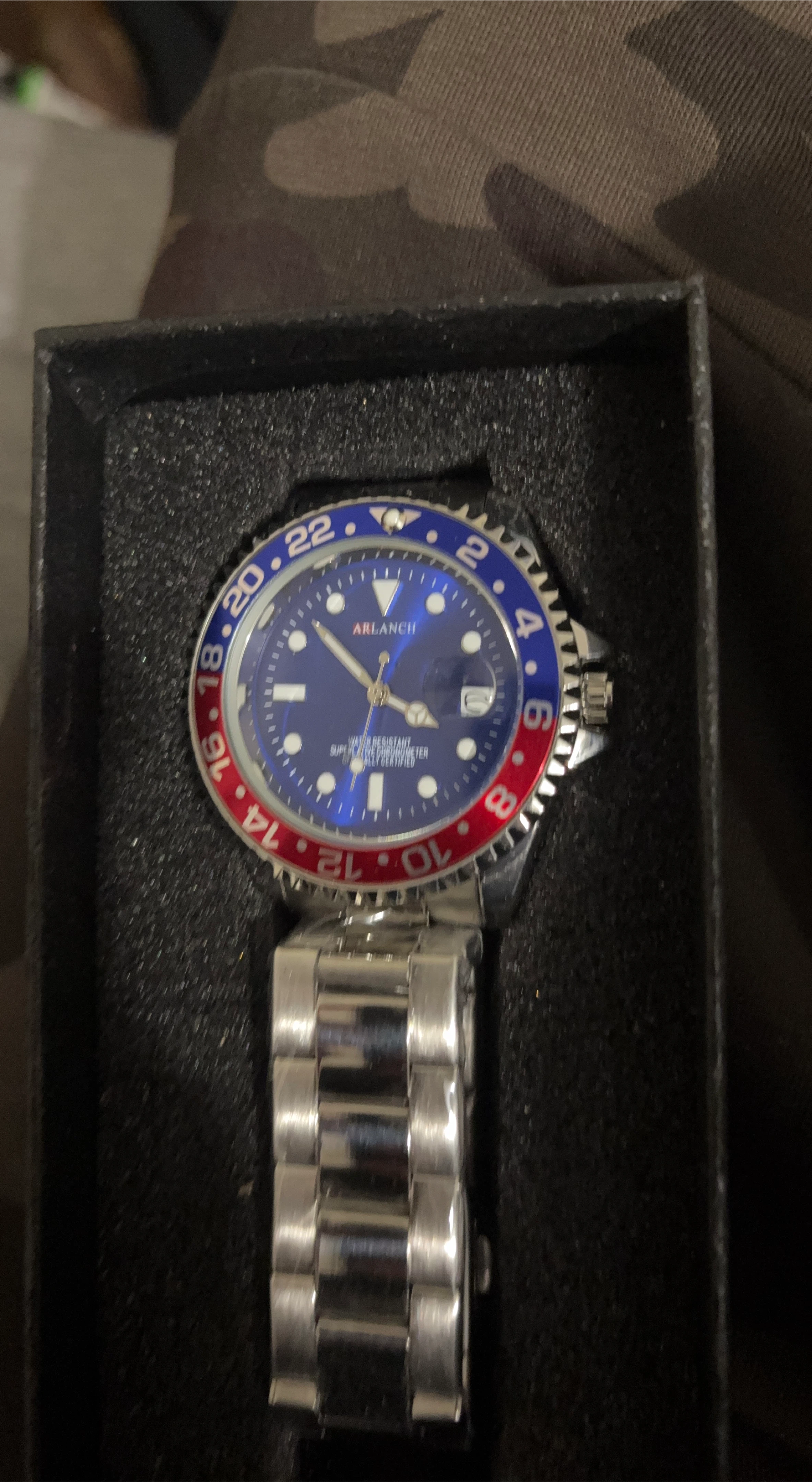 Arlanch Blue Dial Pepsi Bezel Style Watch