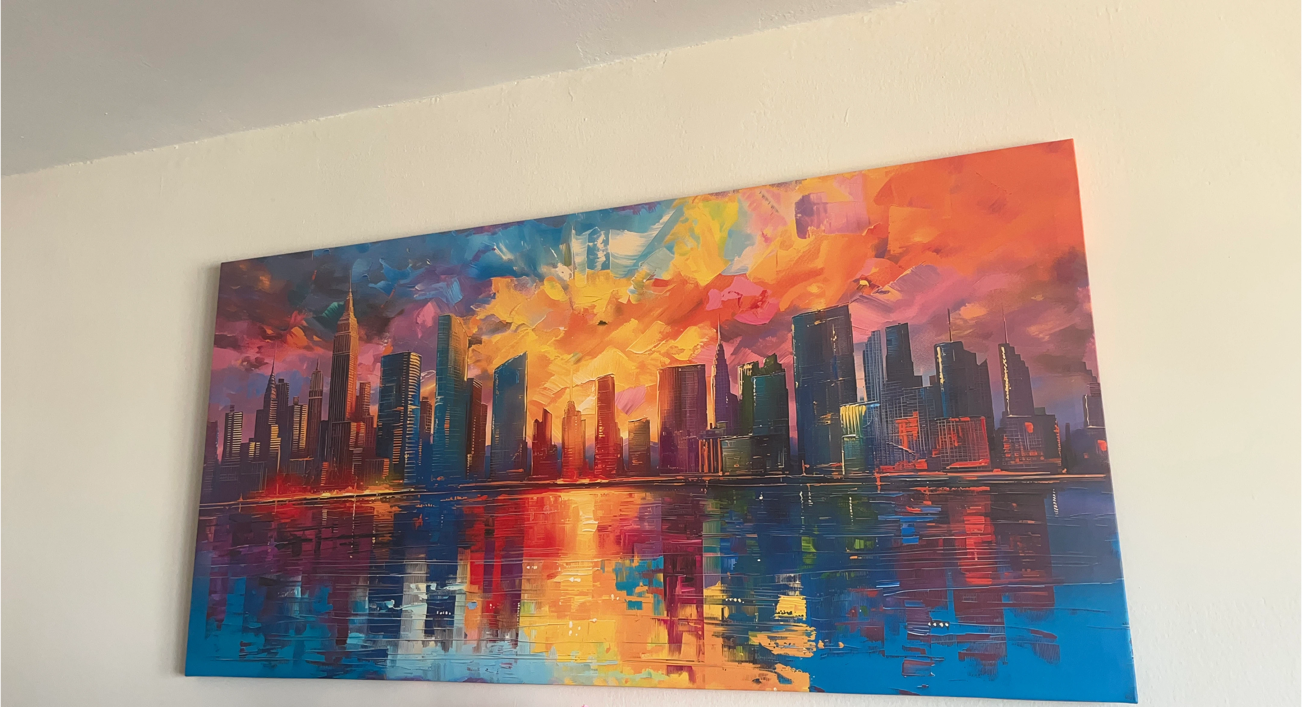 Skyline Reflection Canvas Wall Art