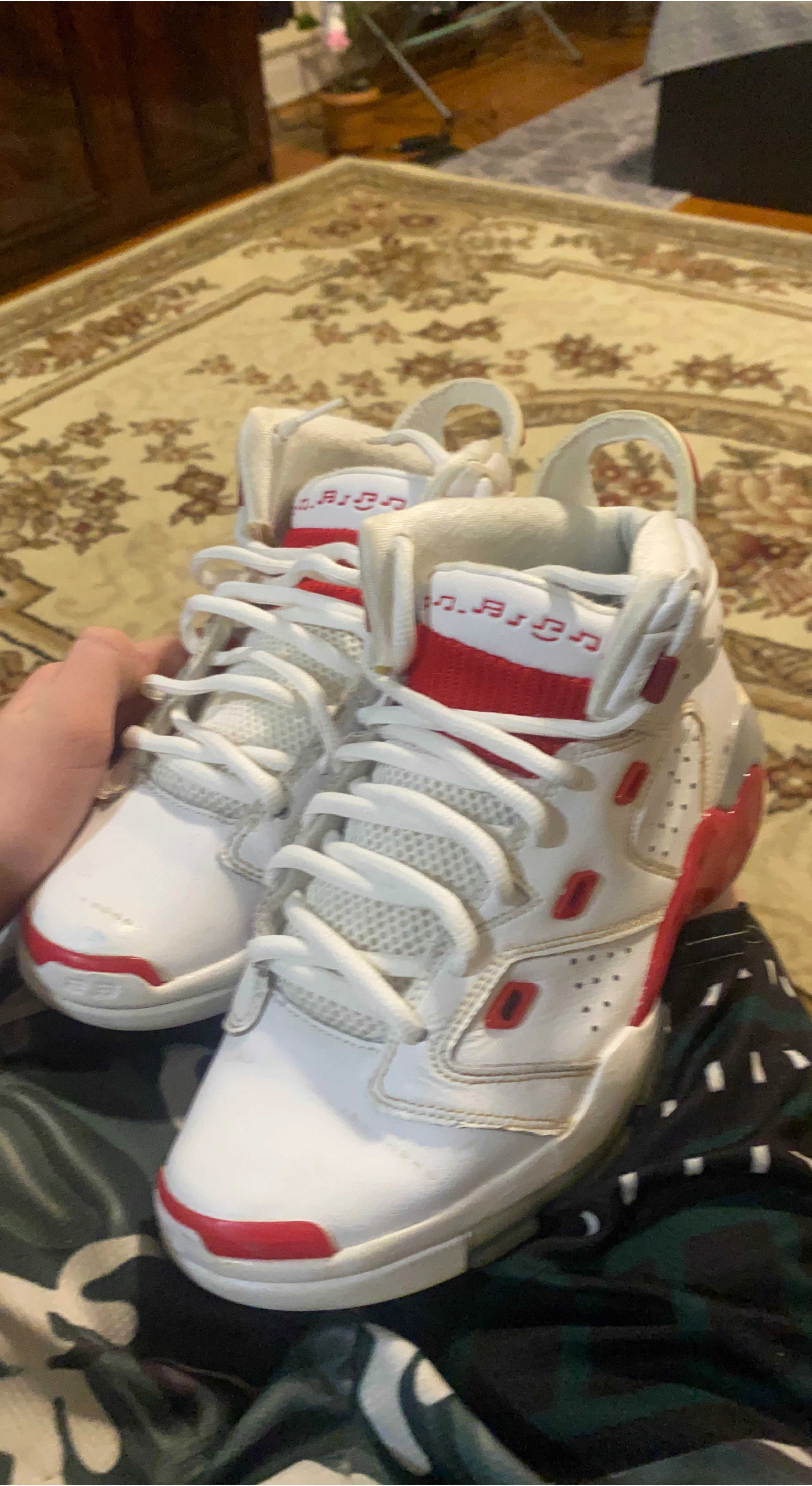Jordan 6-17-23 White/Red Sneakers