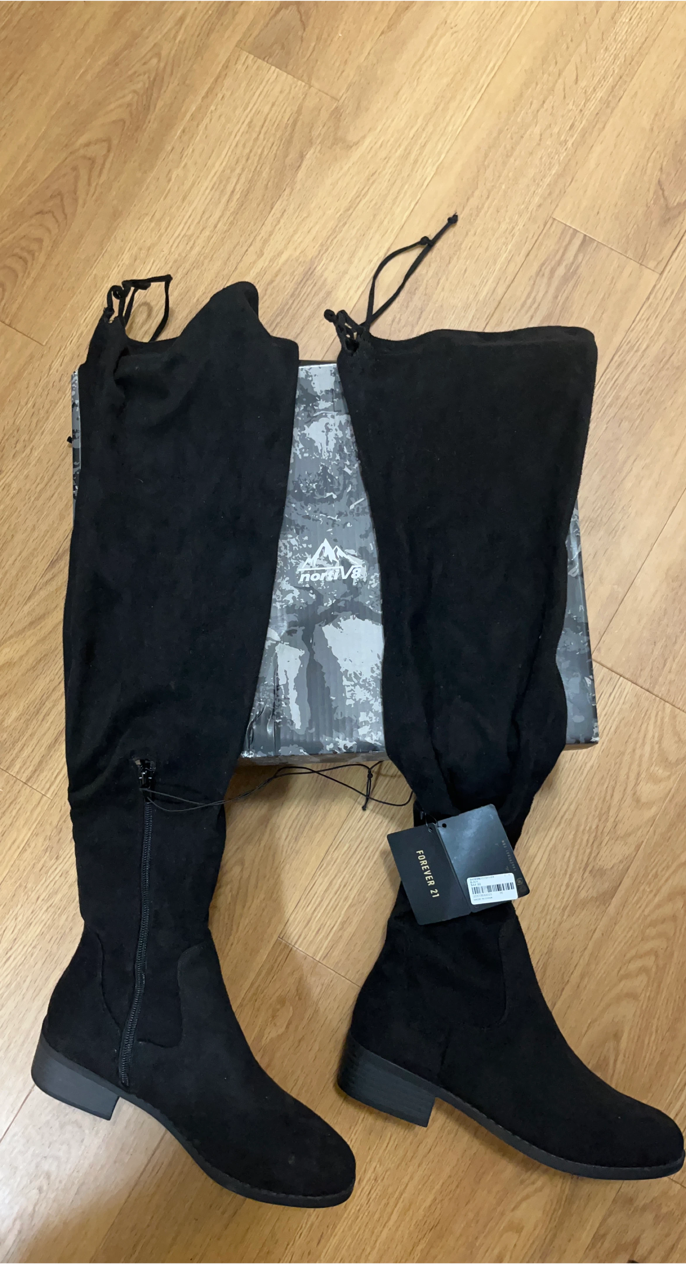 Forever 21 Black Over-the-Knee Boots - Size 6