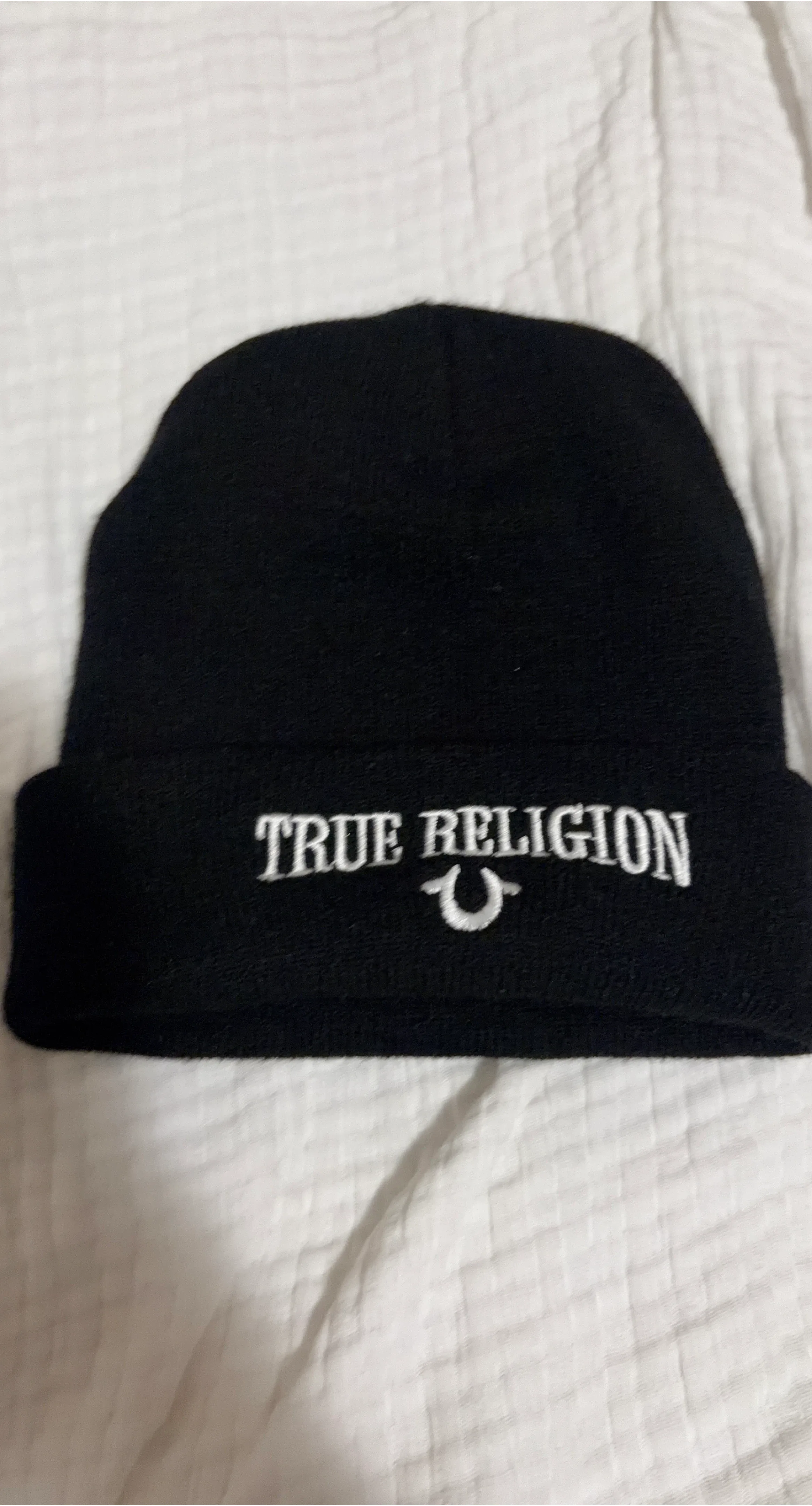 True Religion Black Beanie