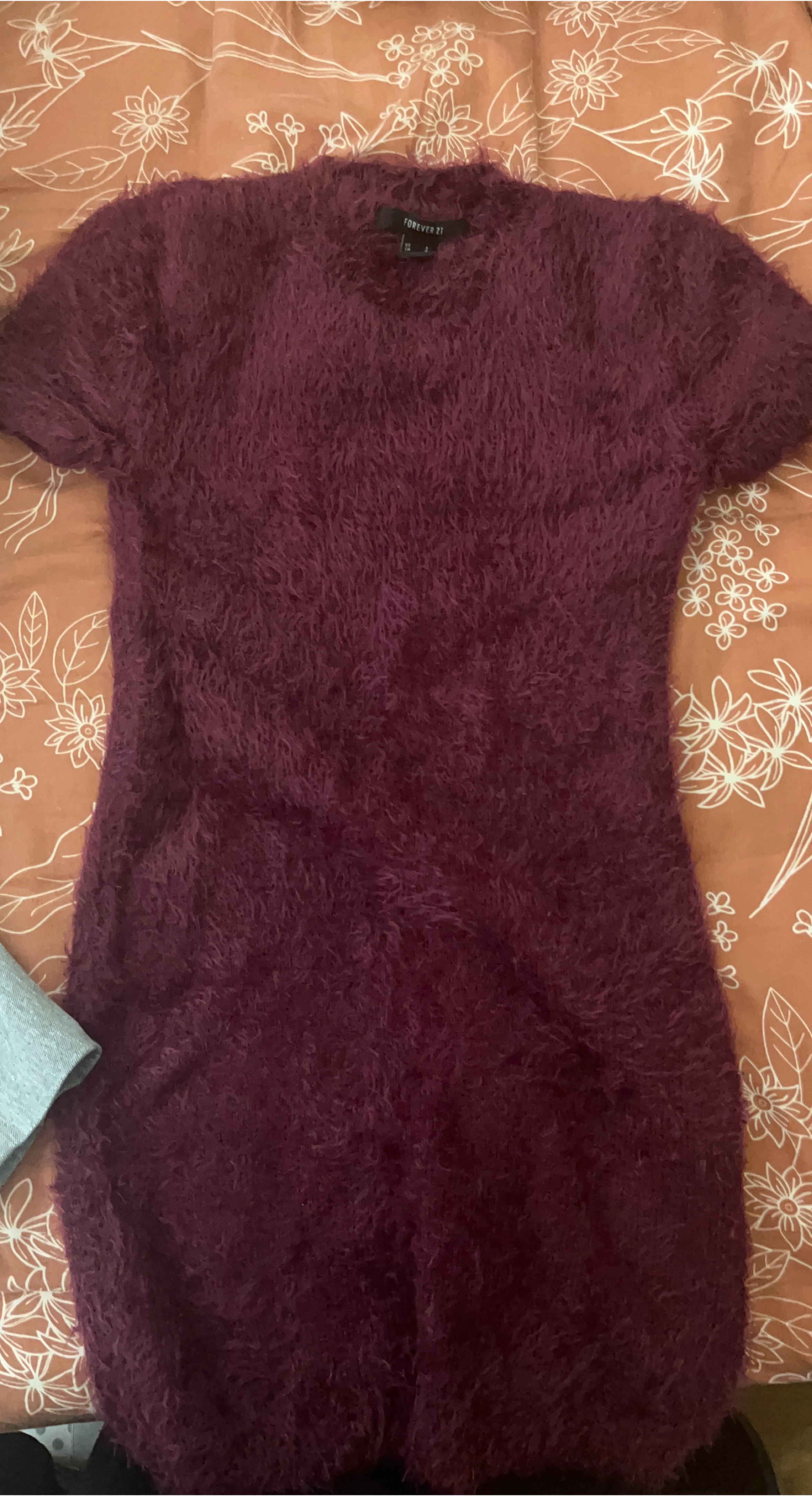 Forever 21 Fuzzy Burgundy Dress - Size S
