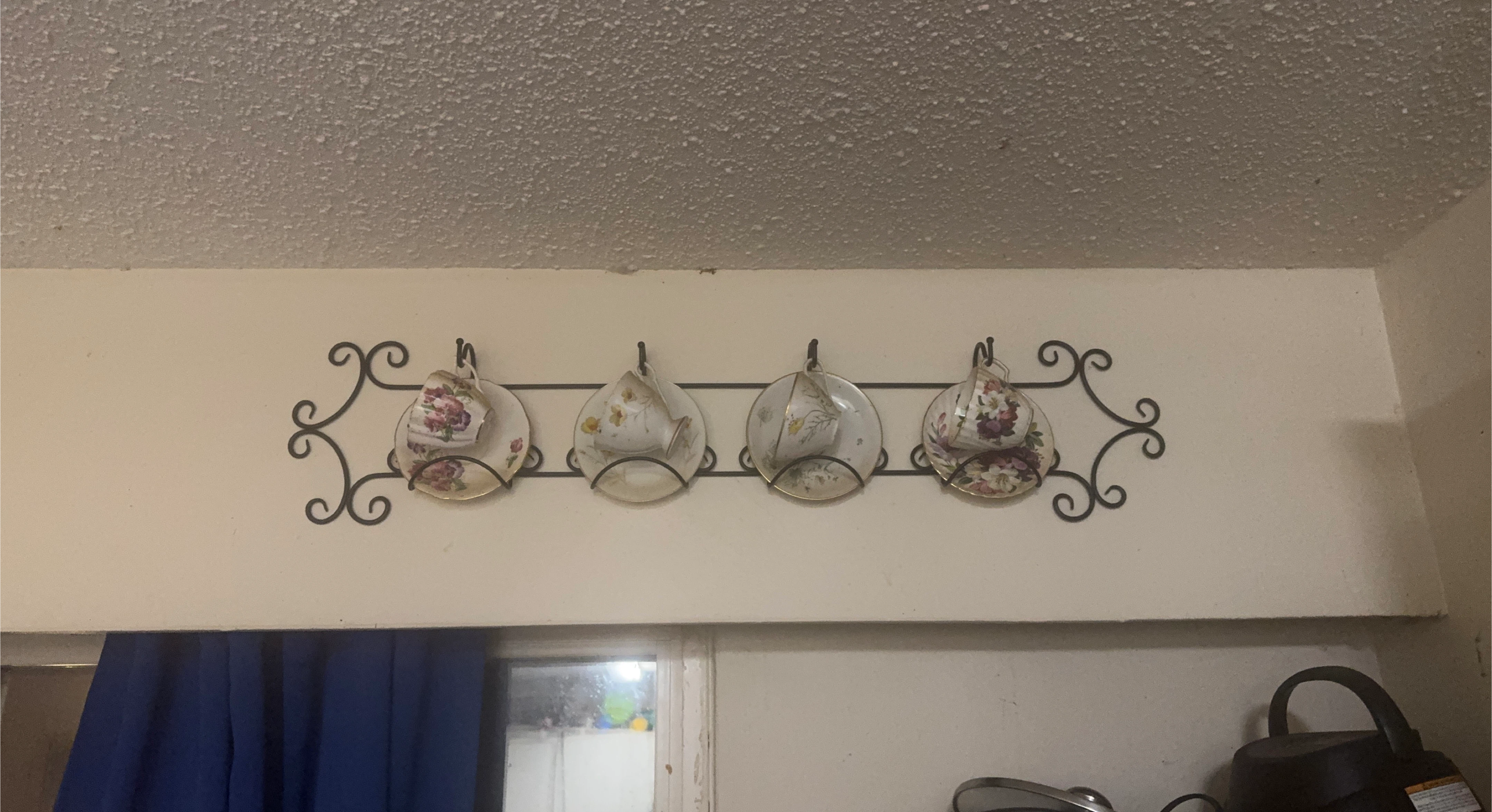 Vintage Tea Cup Set with Rack