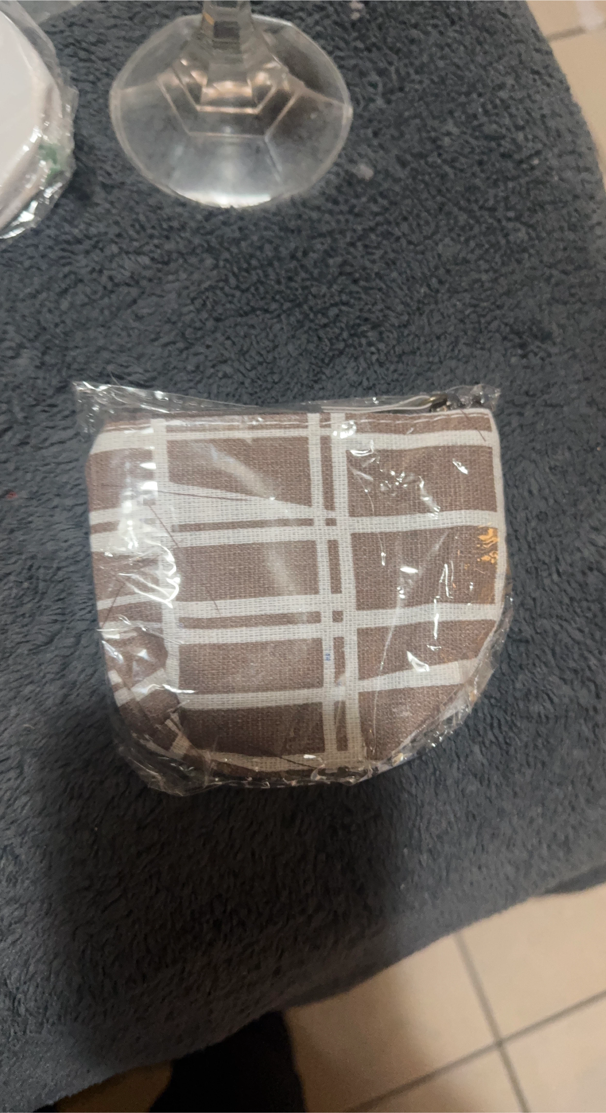 Brown Plaid Coin Purse