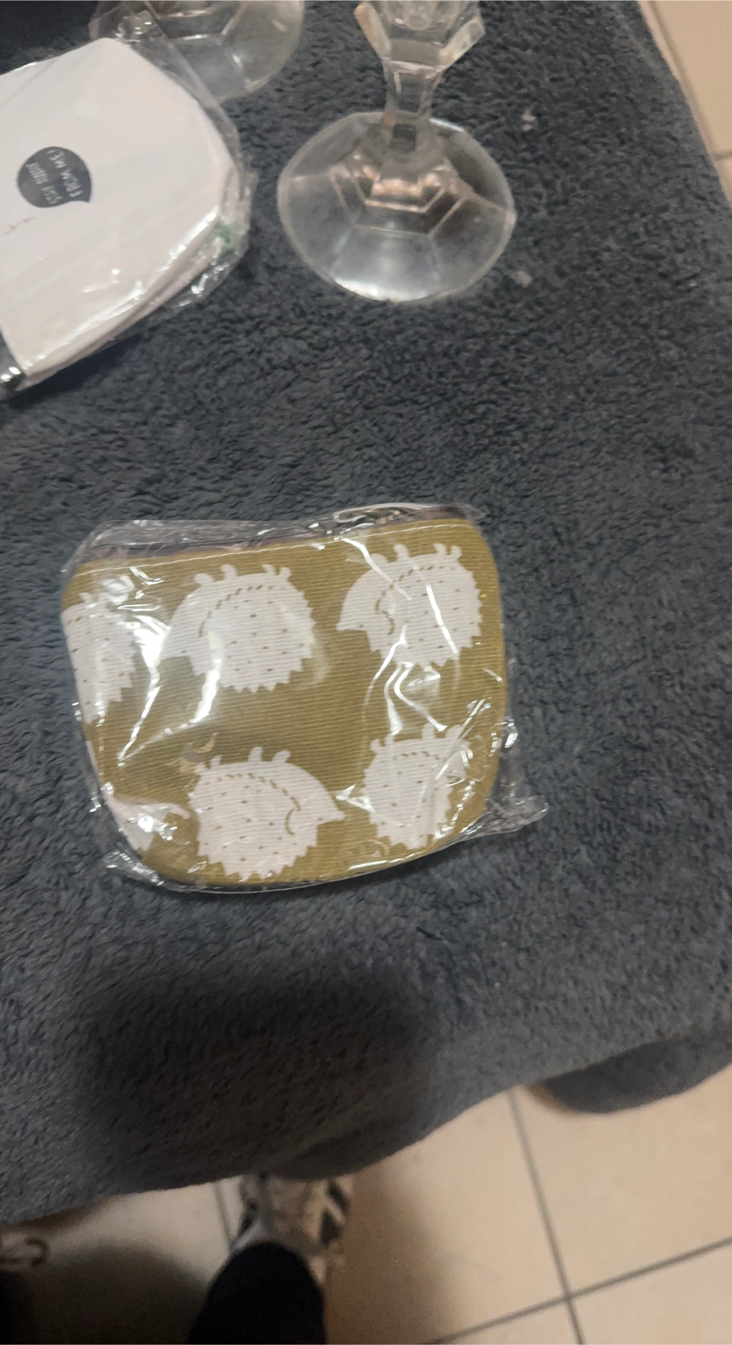 Olive Green Patterned Face Mask - New in Package