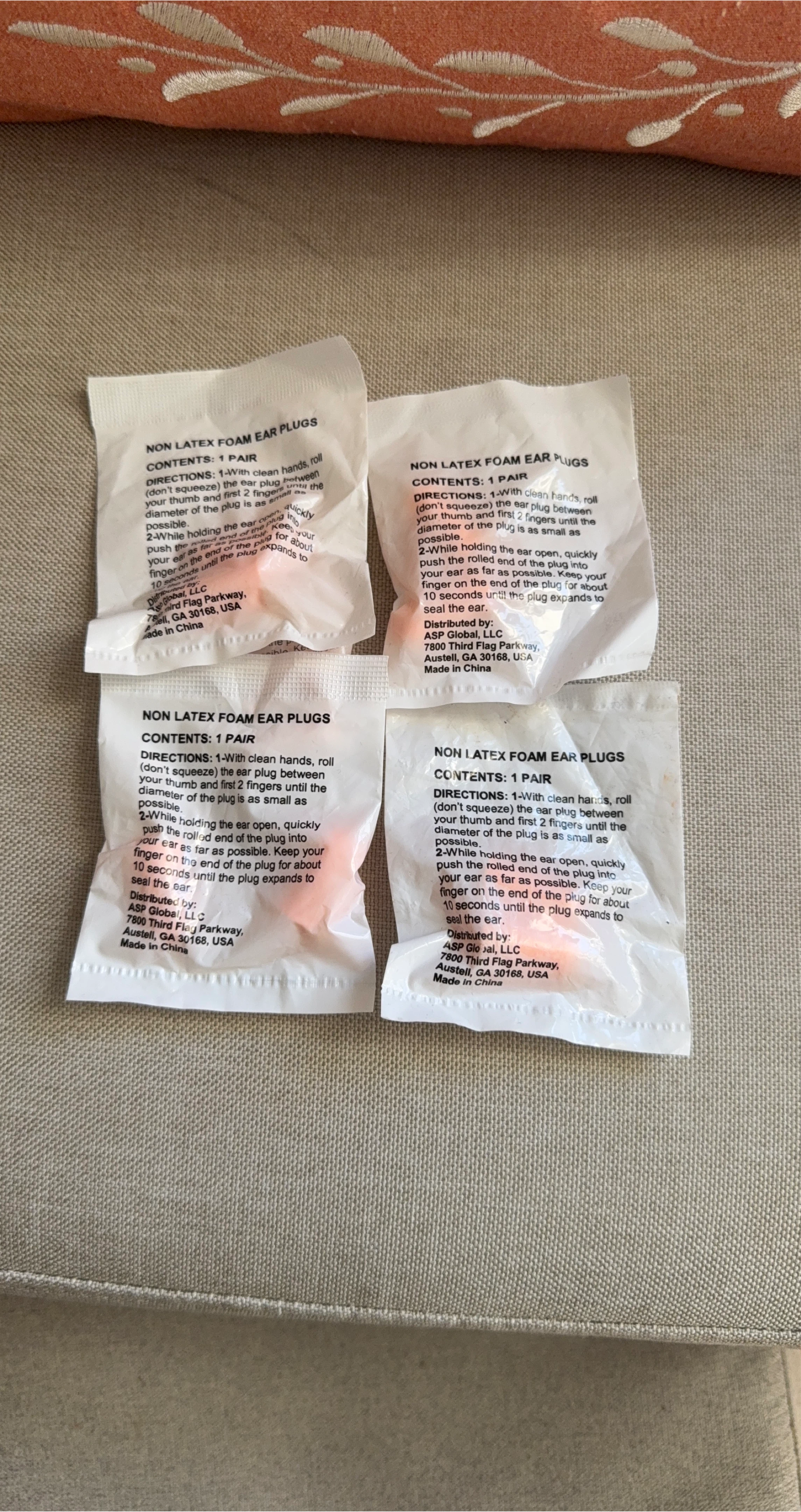 Non Latex Foam Ear Plugs - 4 Pairs