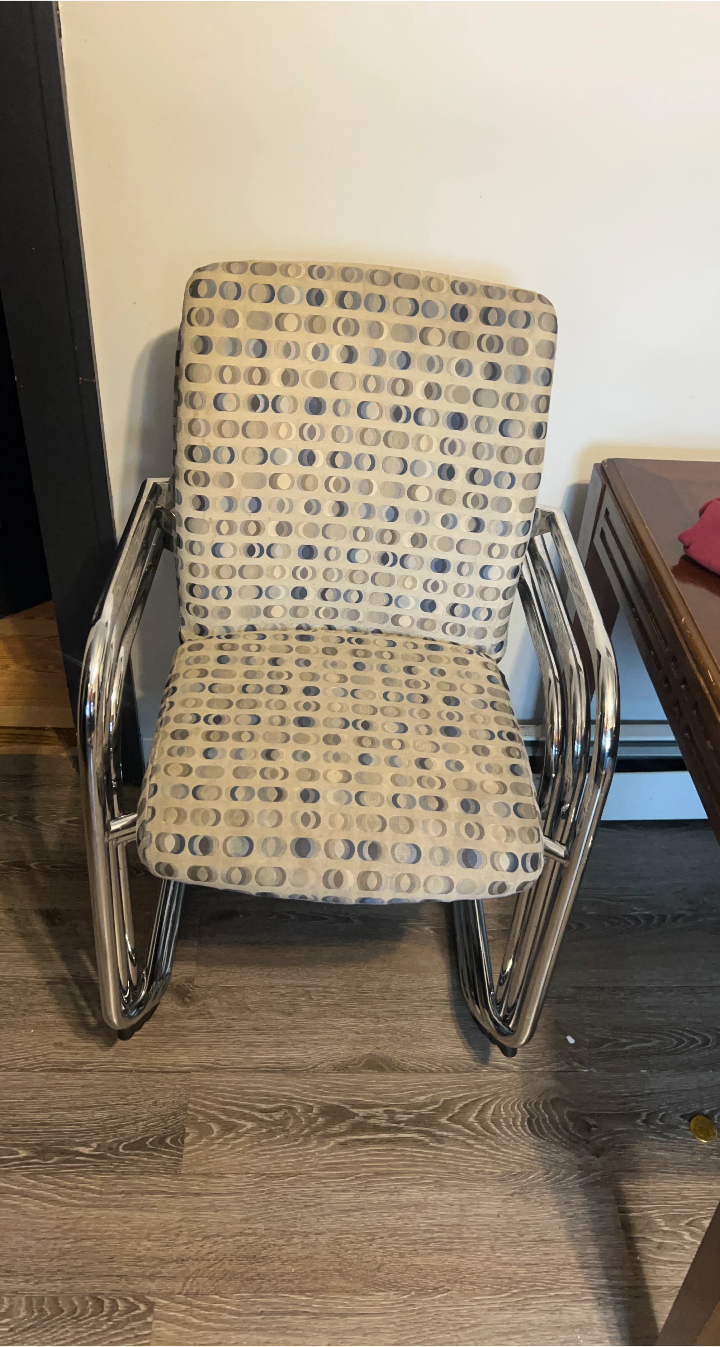 Upholstered Chrome Frame Chair