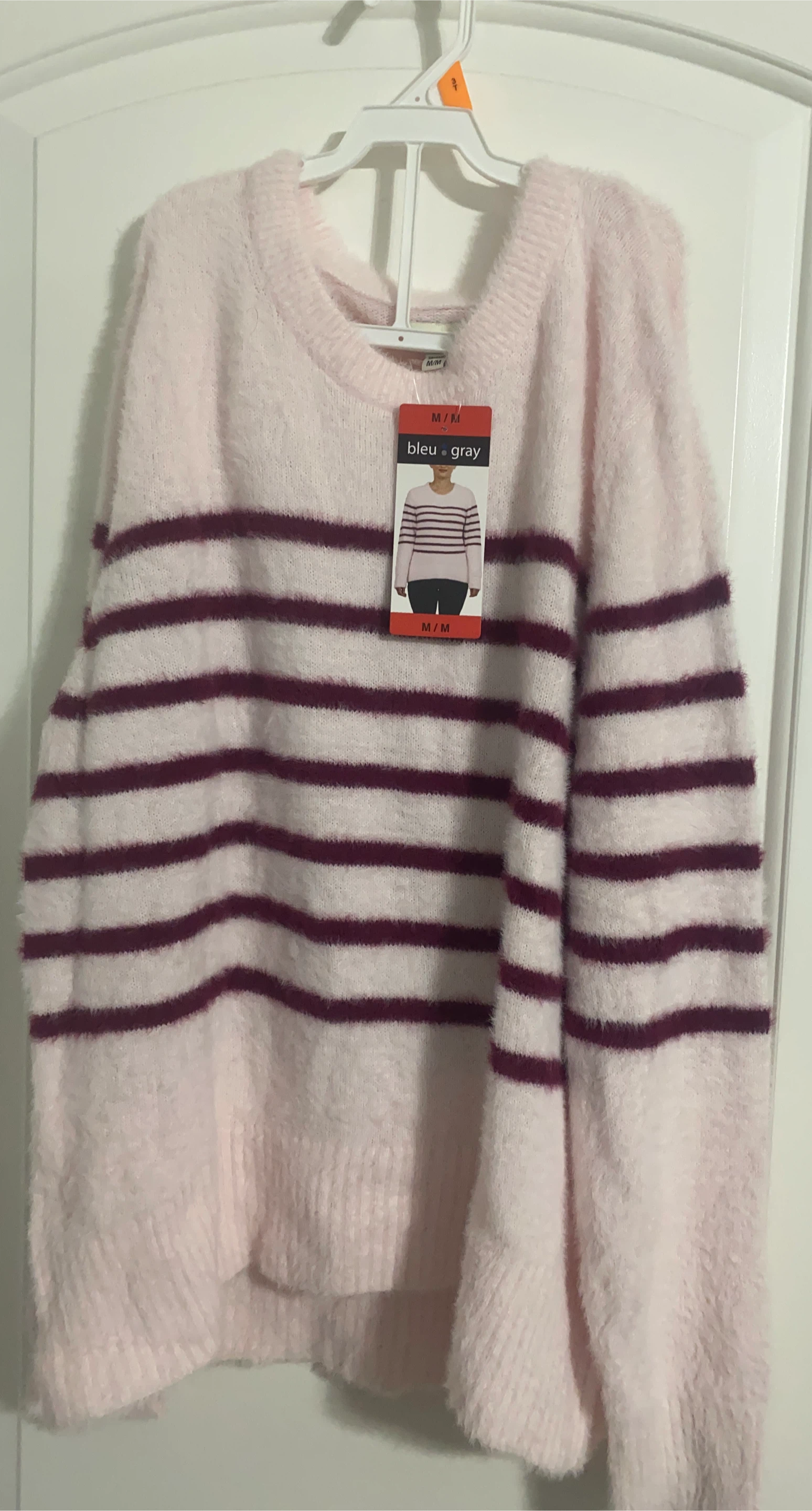 Bleu & Gray Striped Sweater - Size M