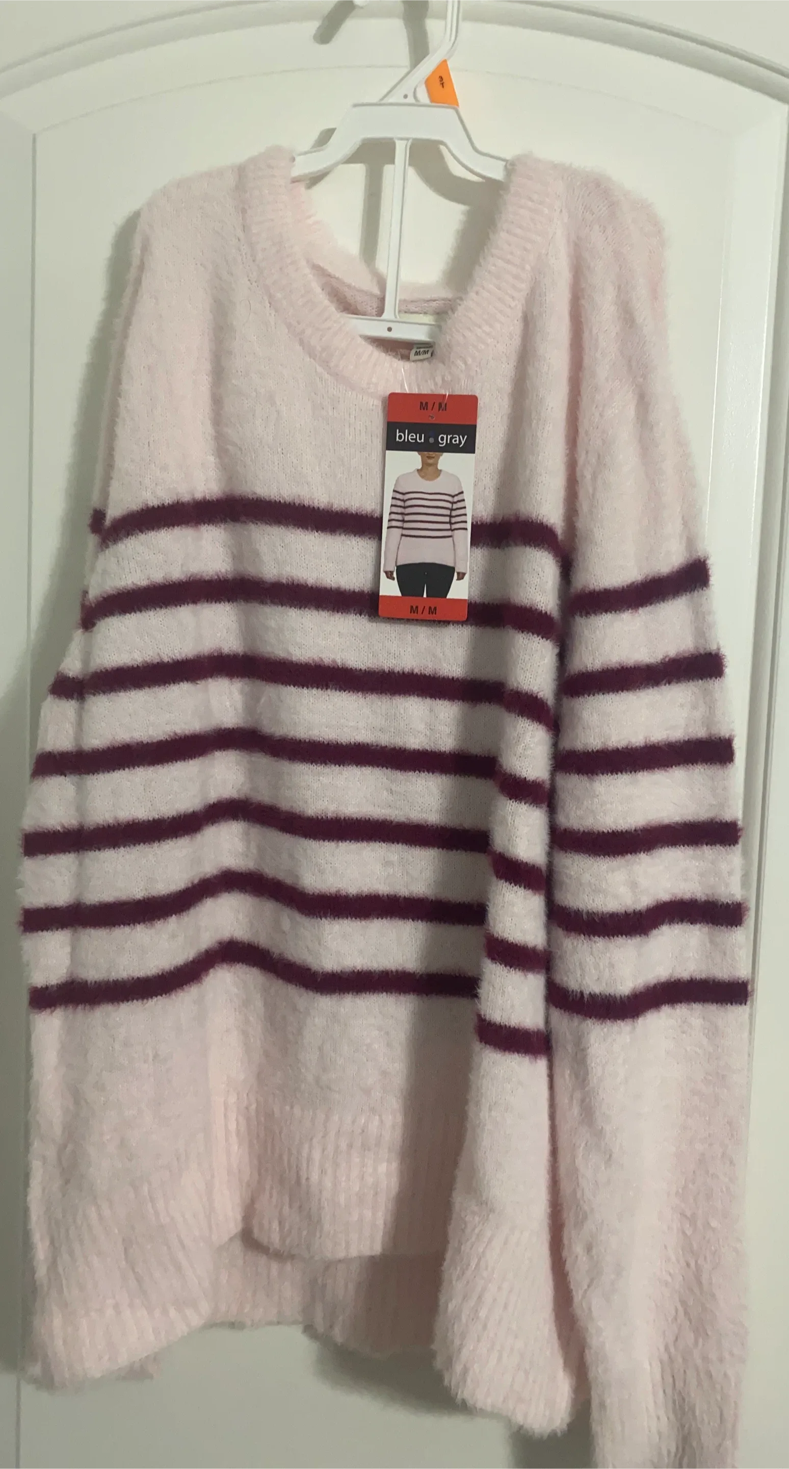 Bleu & Gray Striped Sweater - Size M