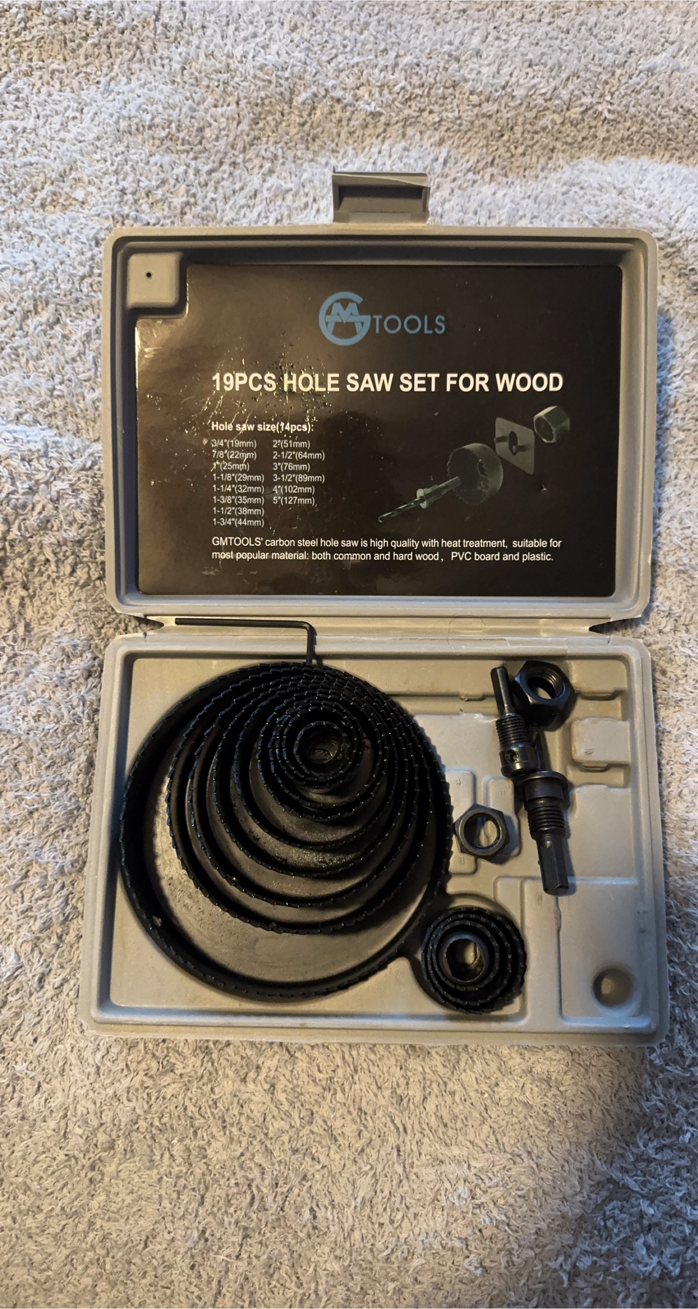 GMTOOLS 19PCS Hole Saw Set for Wood