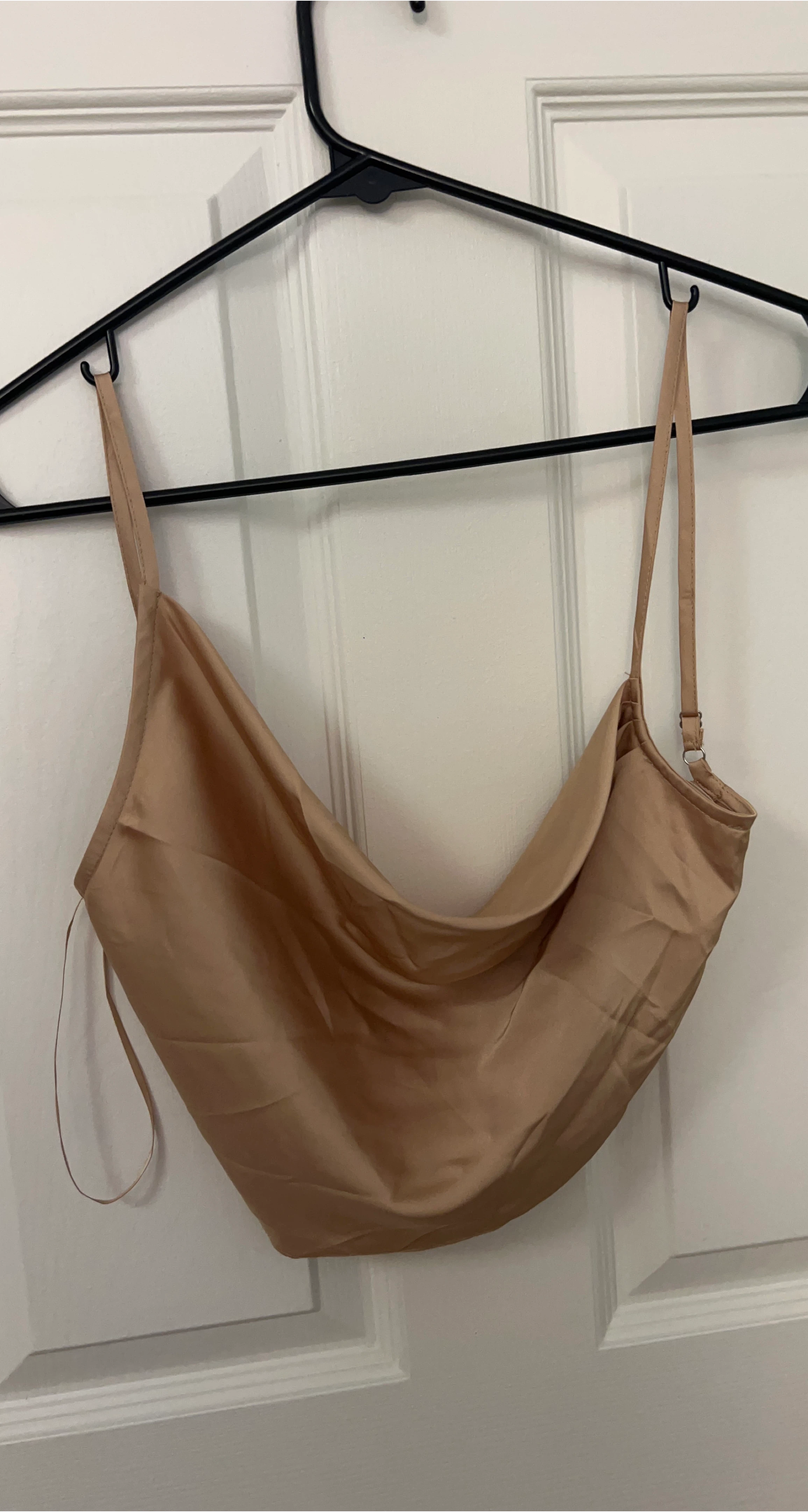 The Latest Scoop Satin Draped Crop Top - Small