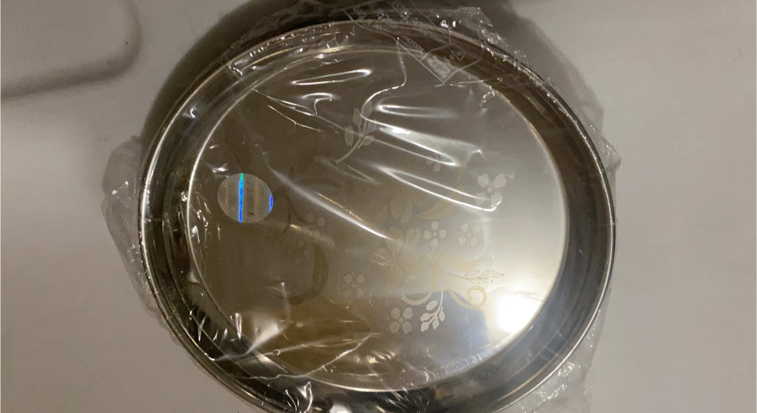 Silver Serving Tray with Floral Design - New image indicator(1)