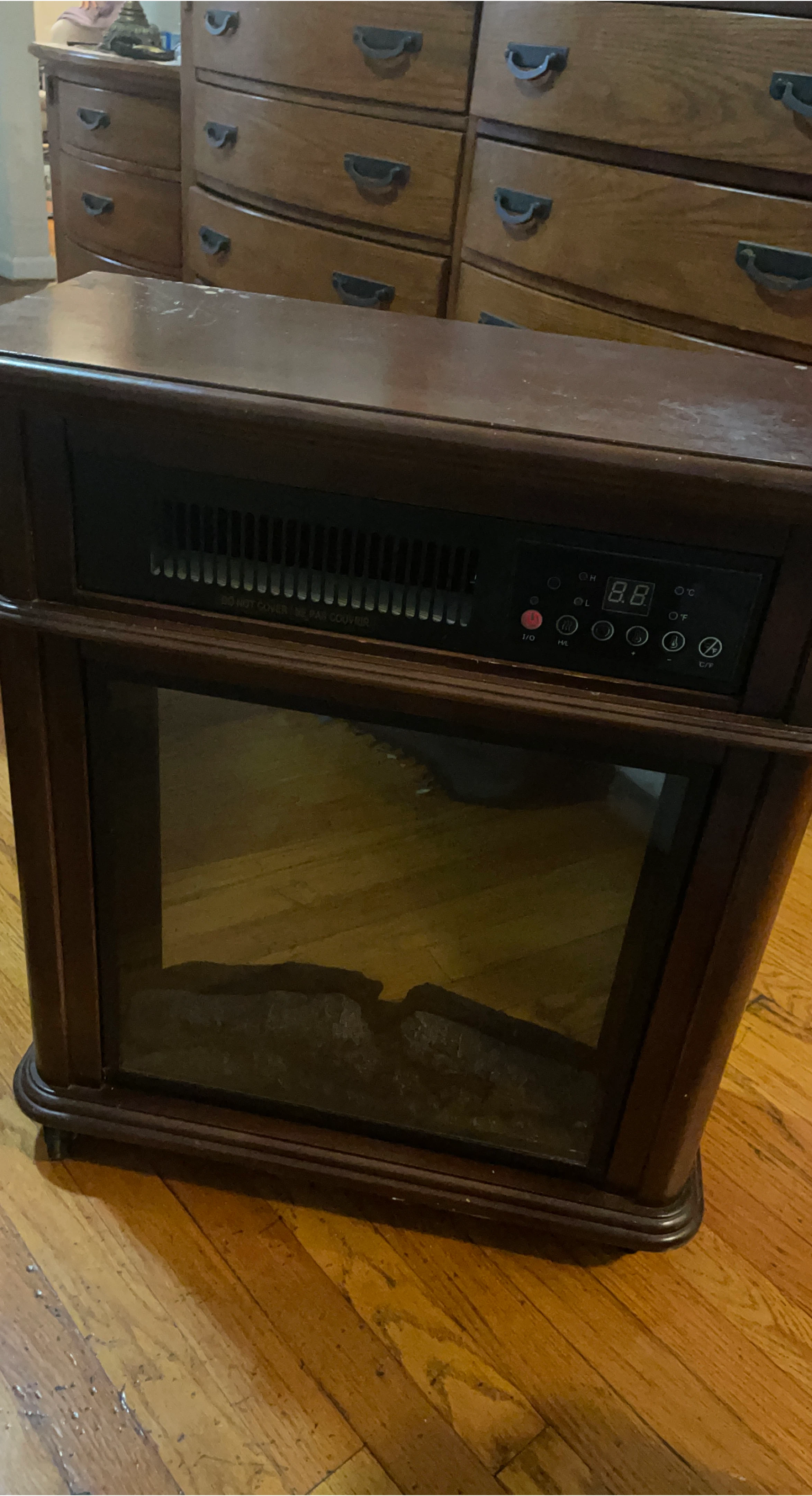Brown Electric Fireplace