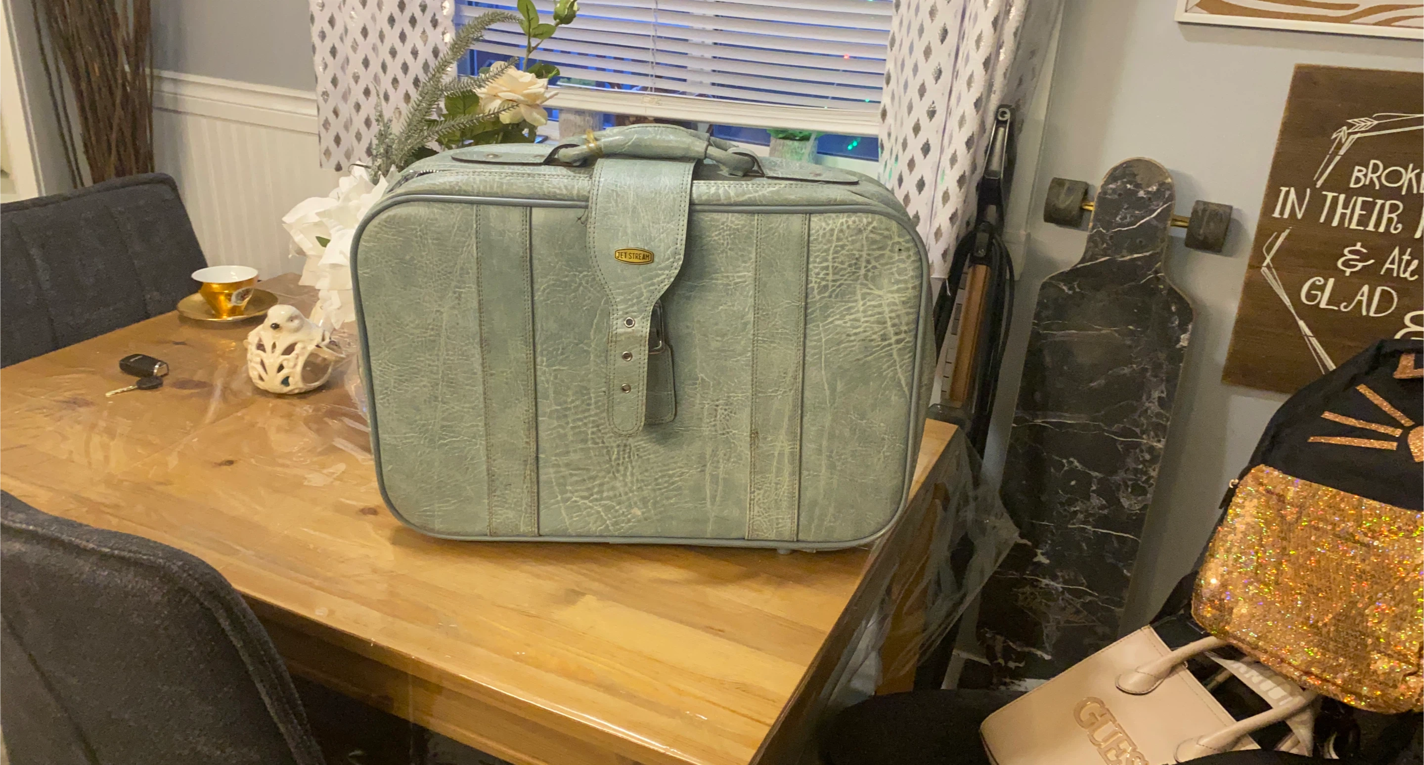 Vintage Jet Stream Suitcase - Light Blue