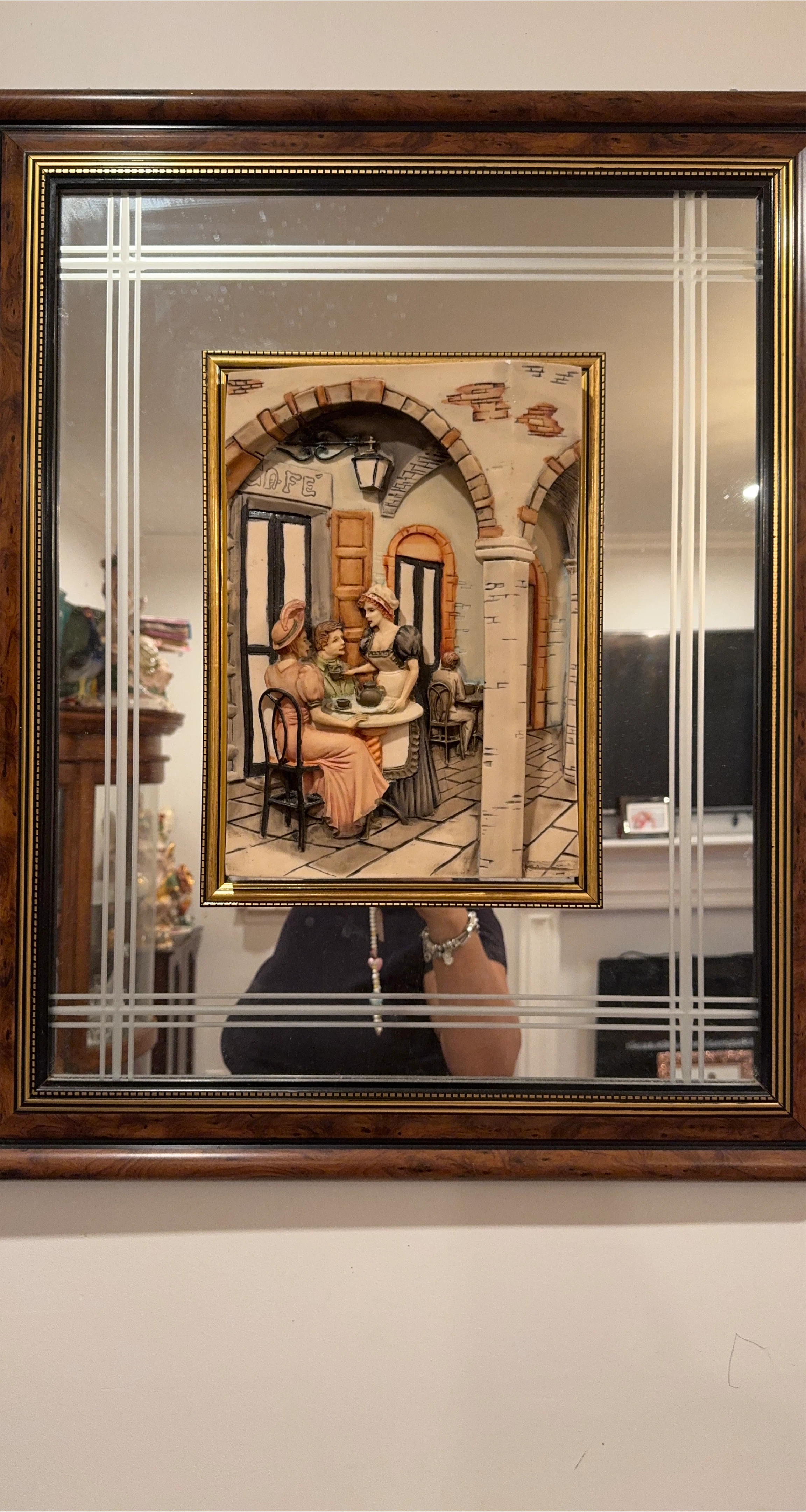 Vintage Framed Mirror Wall Art
