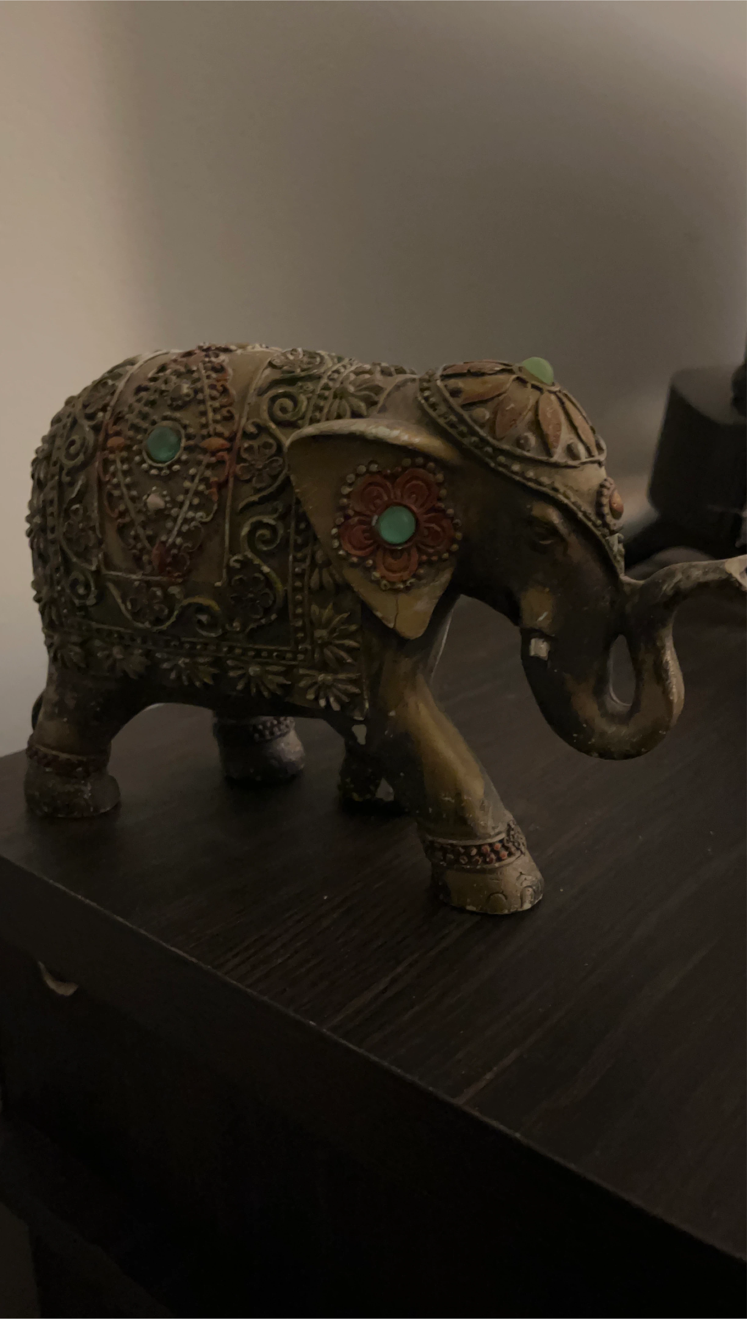 Elephant Figurine with Decorative Details