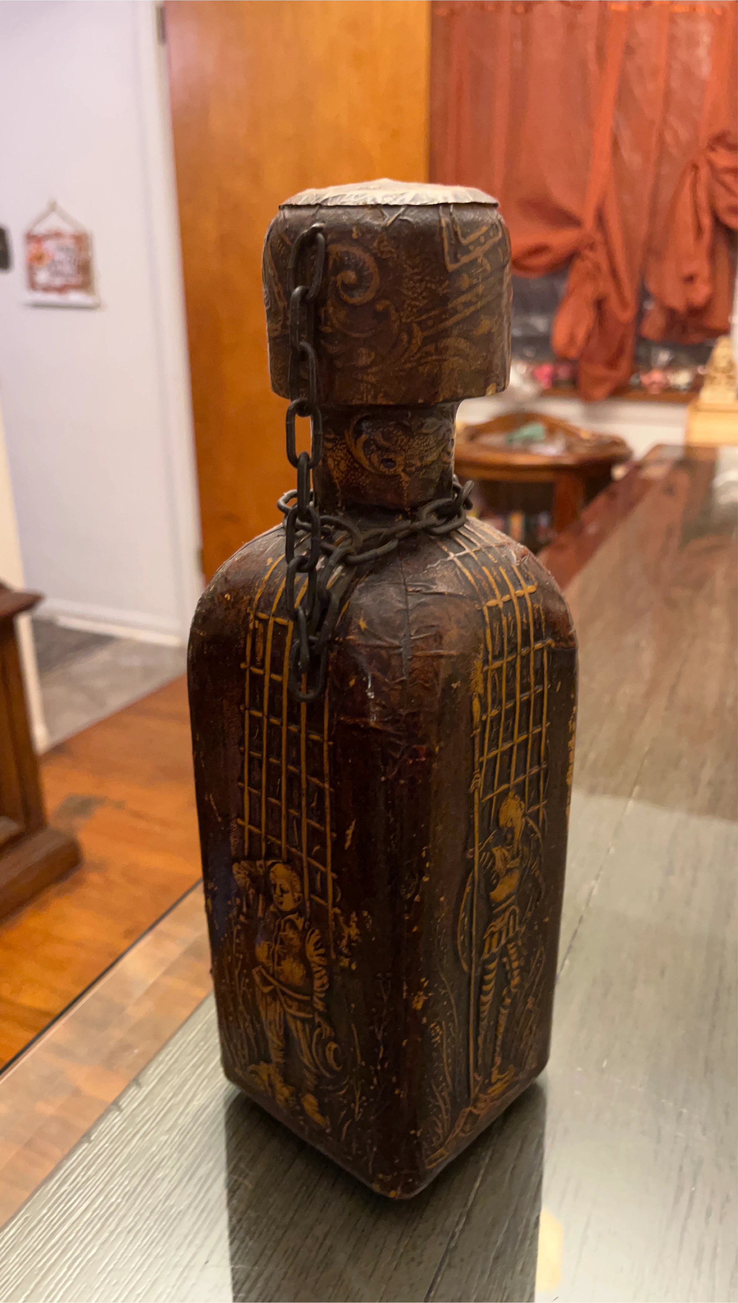 Vintage Decorative Bottle with Chain