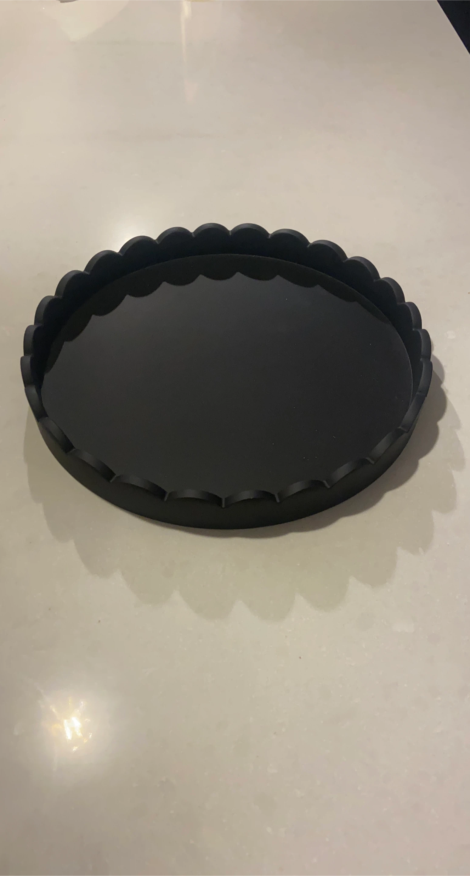 Black Decorative Round Tray