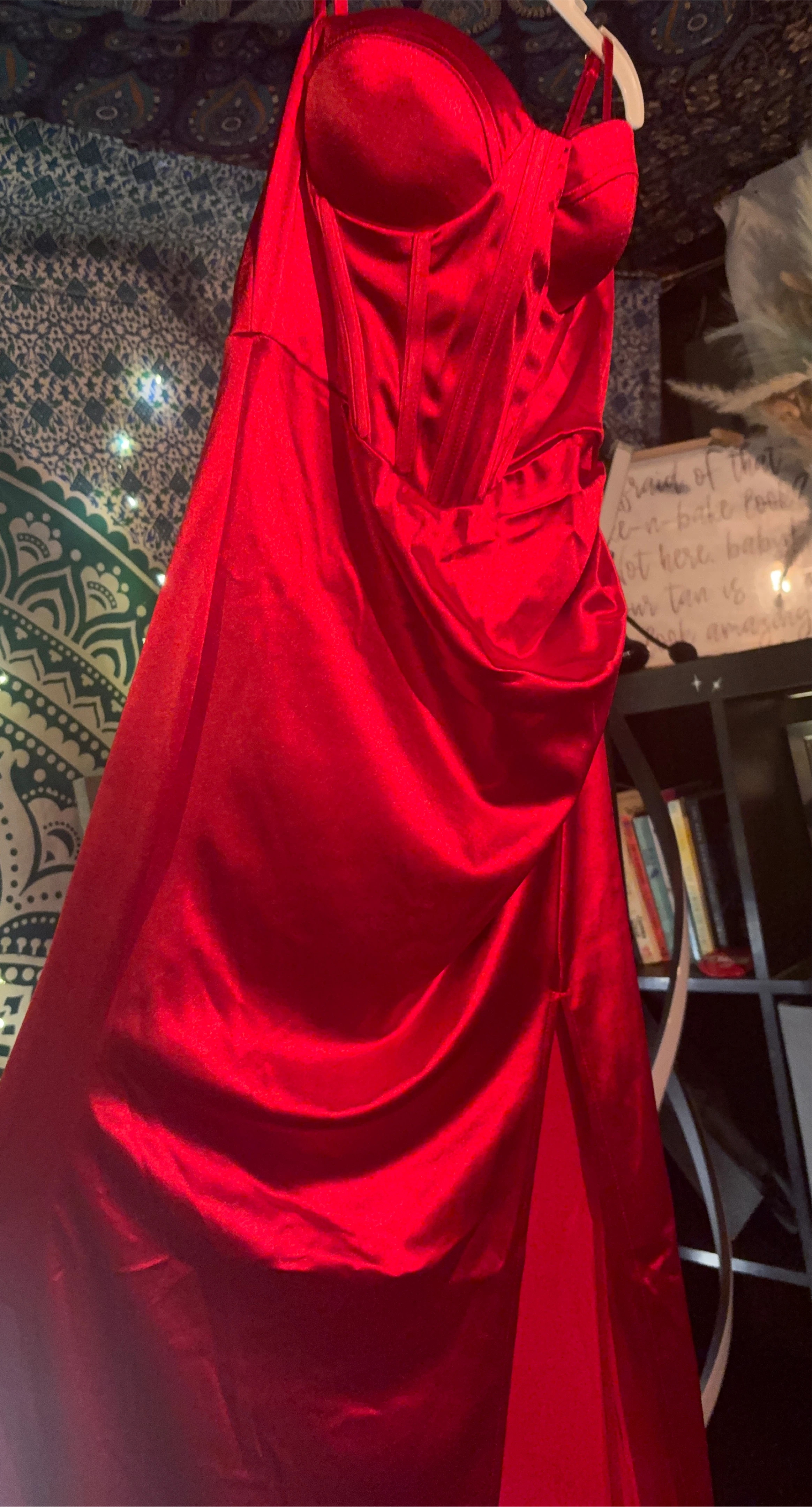 Red Satin Corset Dress