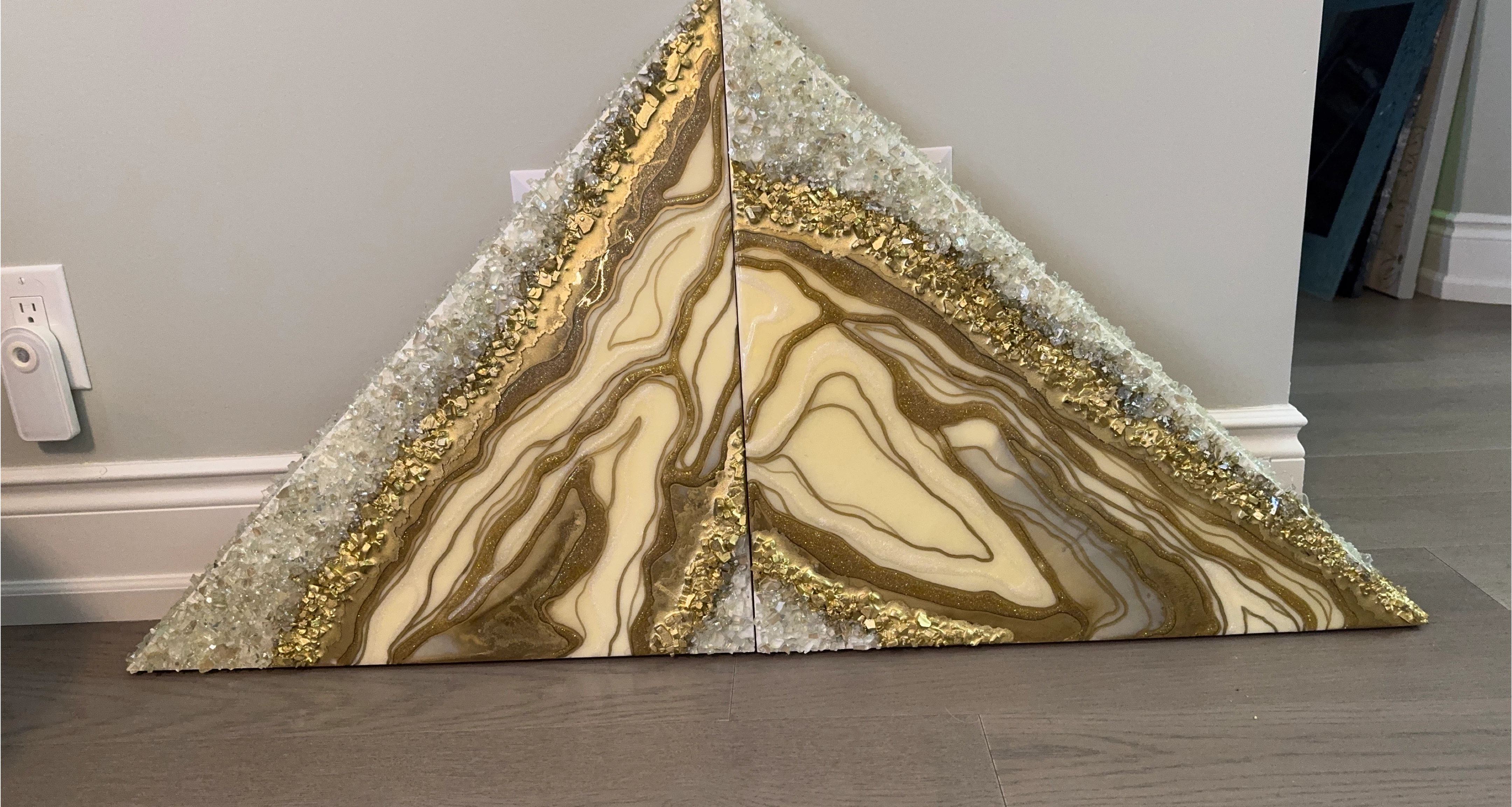 Resin Art Triangle Wall Decor