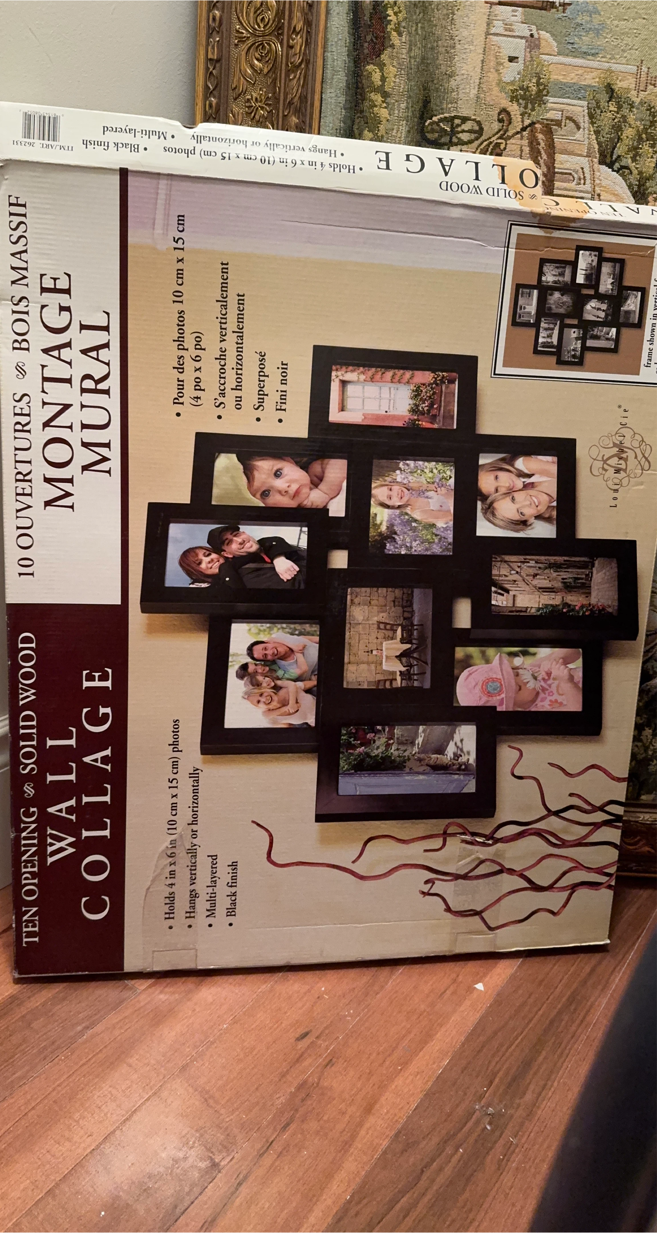 Wall Collage Photo Frame - Solid Wood, Black