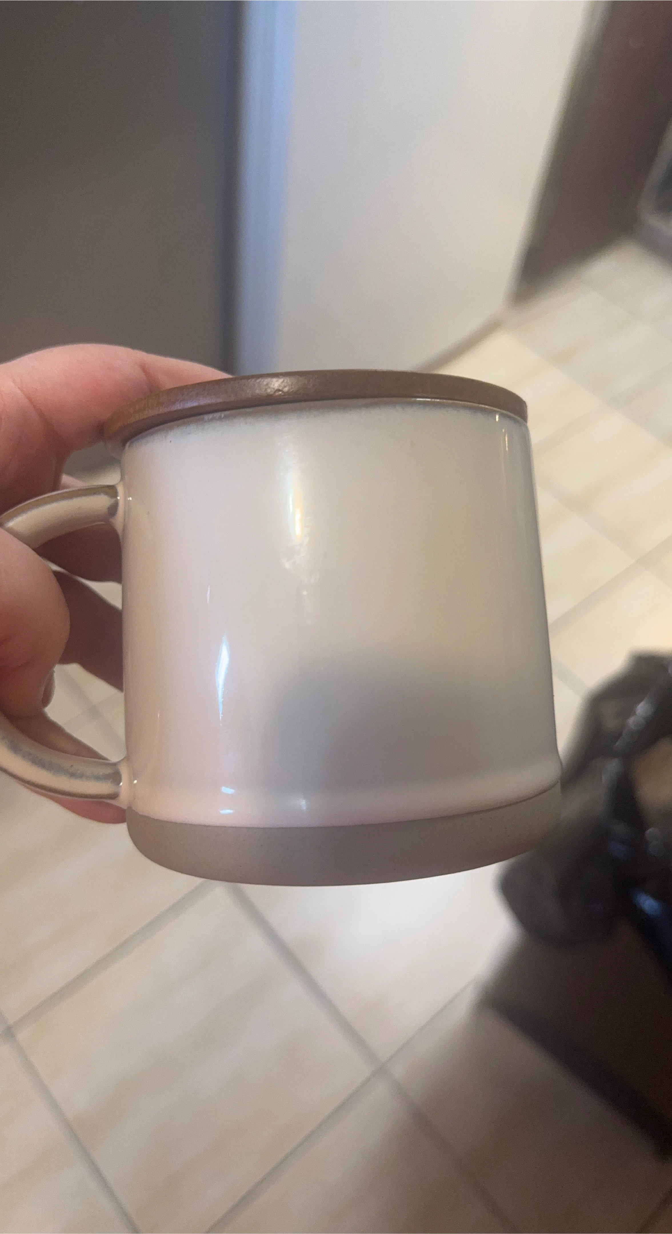 White Mug with Wooden Lid/coaster
