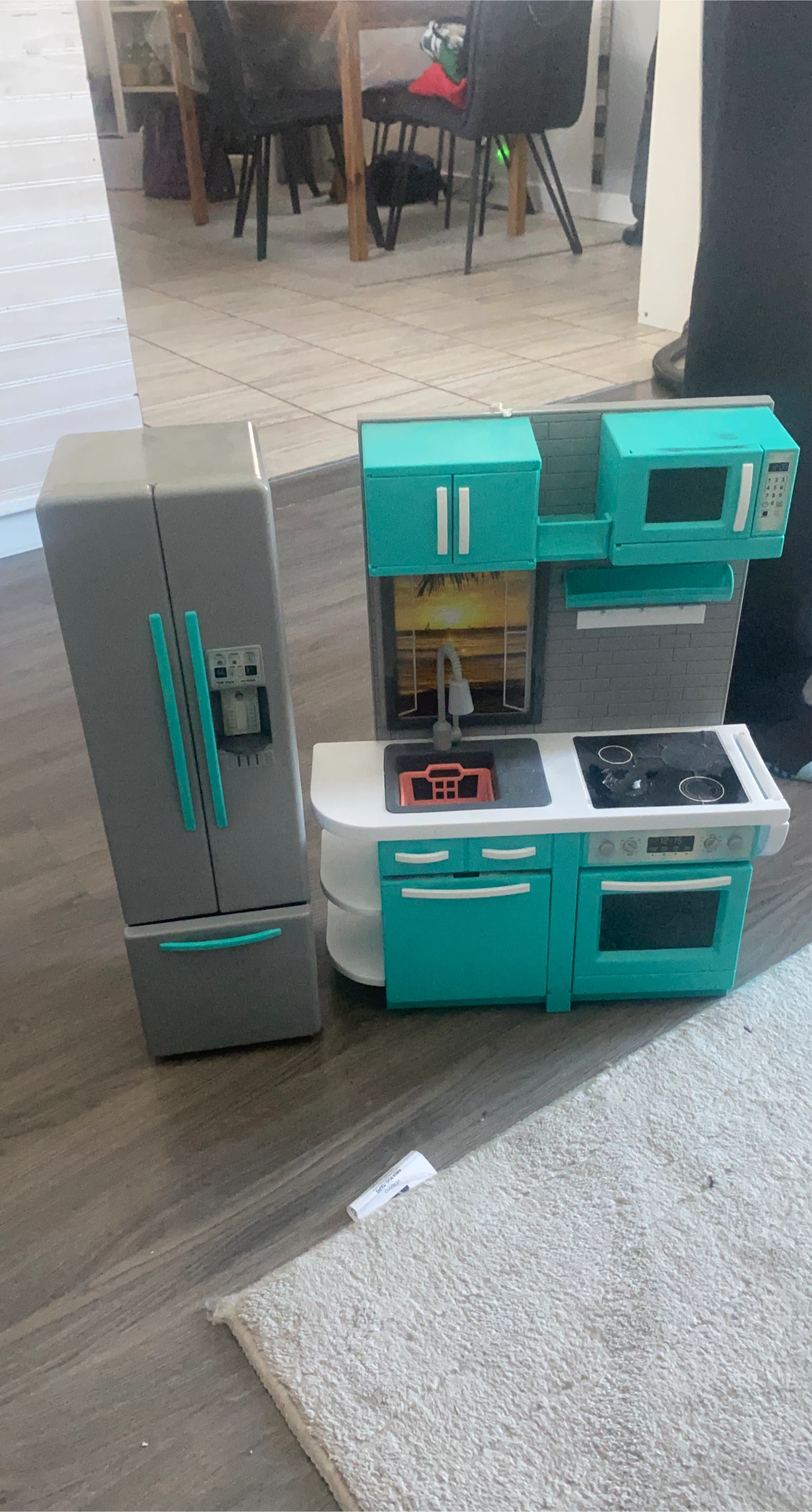 Toy Kitchen and Refrigerator Set