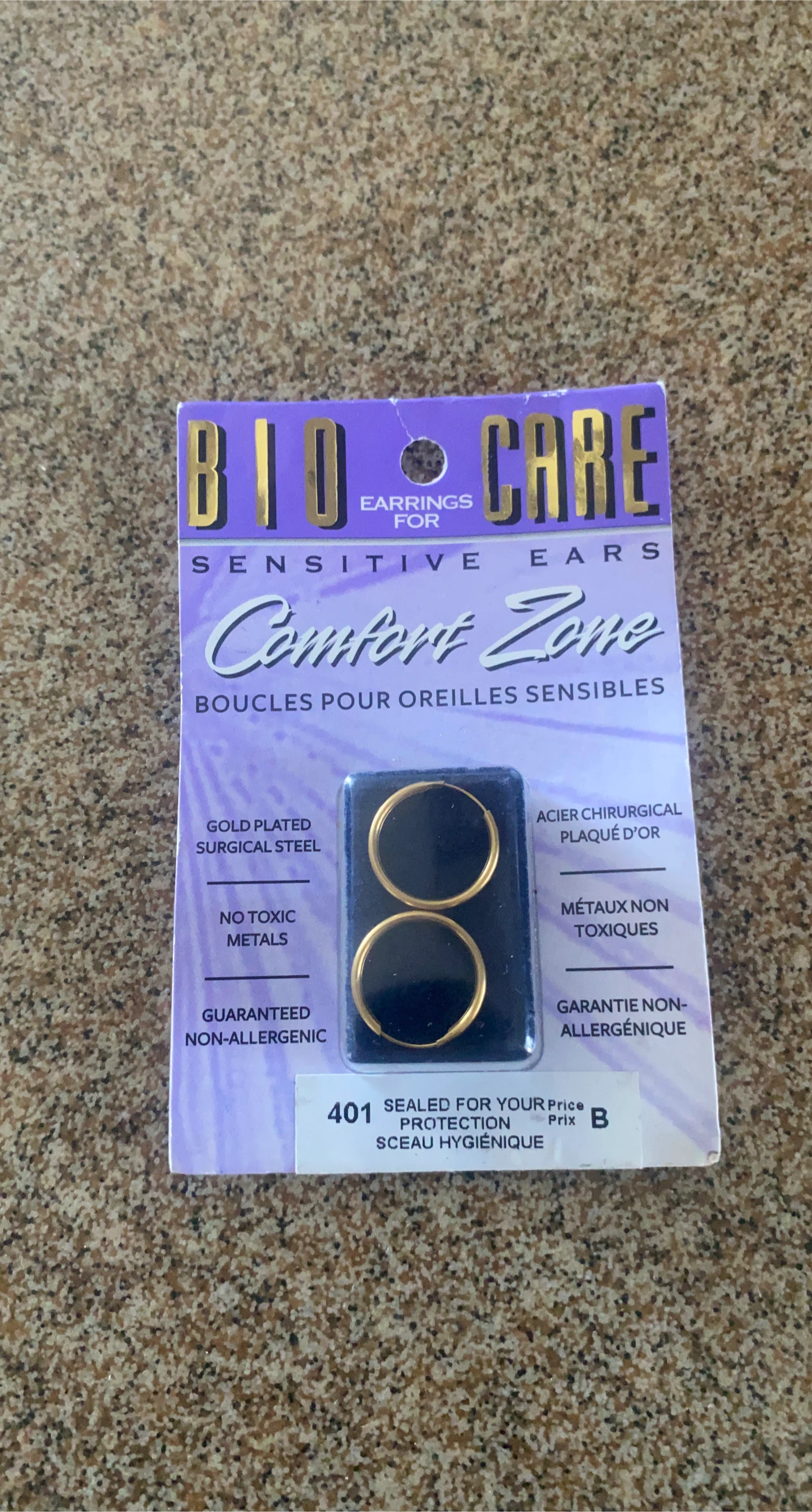 Bio Care Comfort Zone Earrings - New in Package!