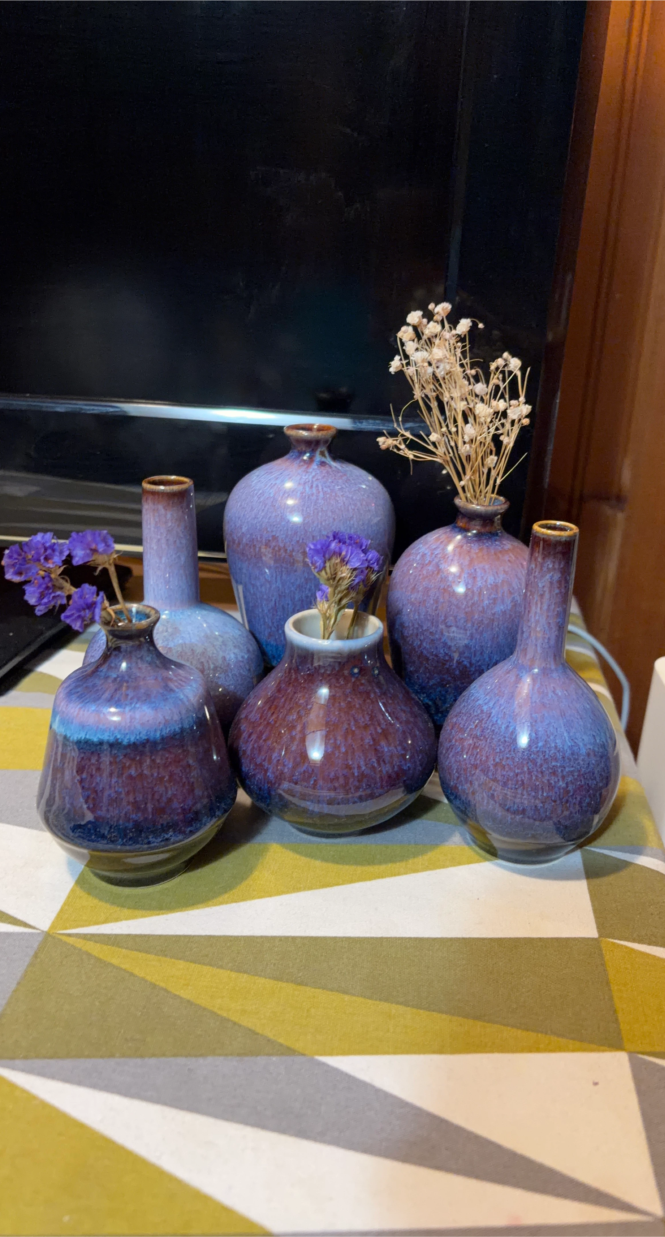 Purple Ceramic Vases - Set of 6