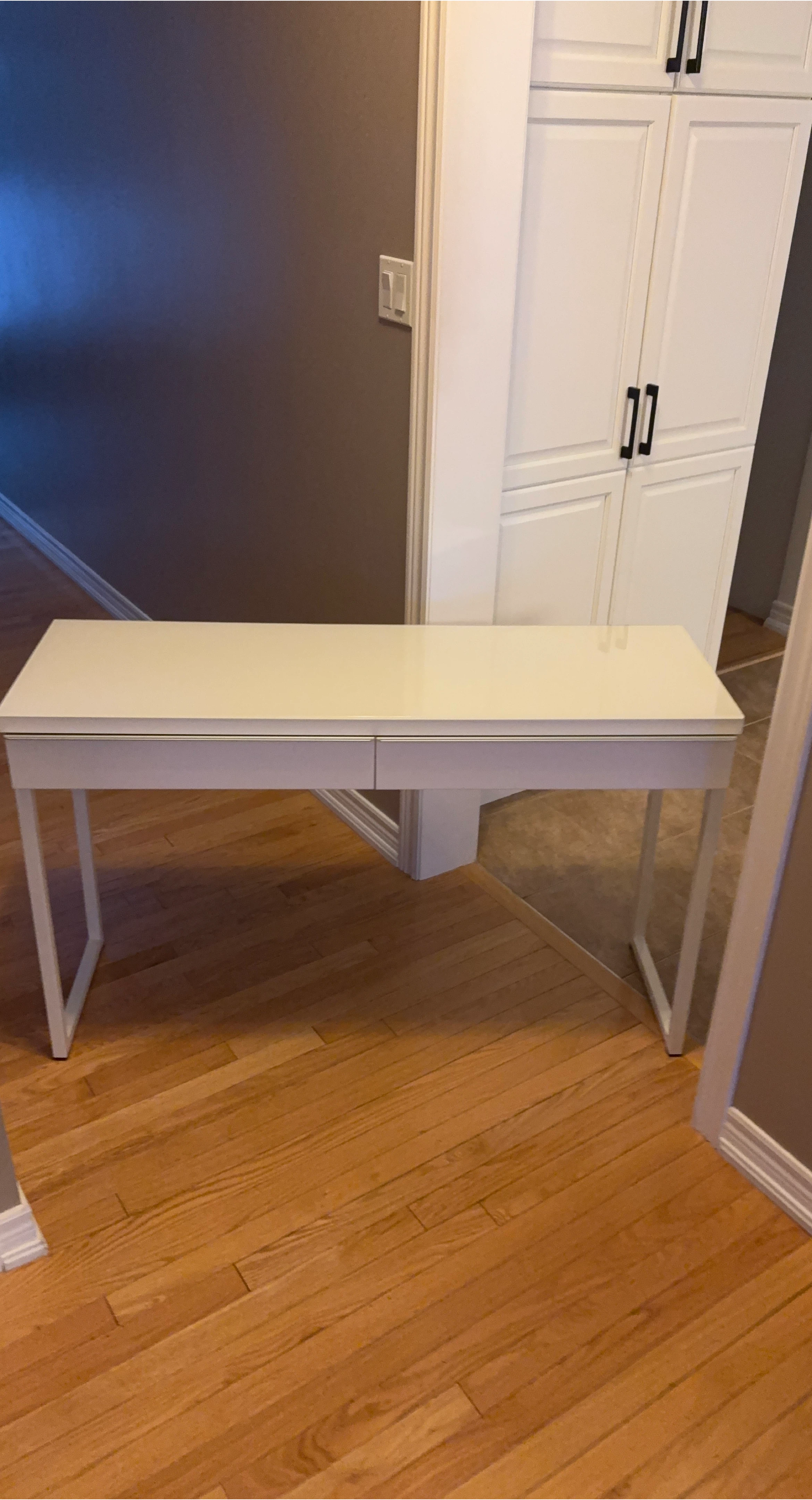 White Desk with Glass Top