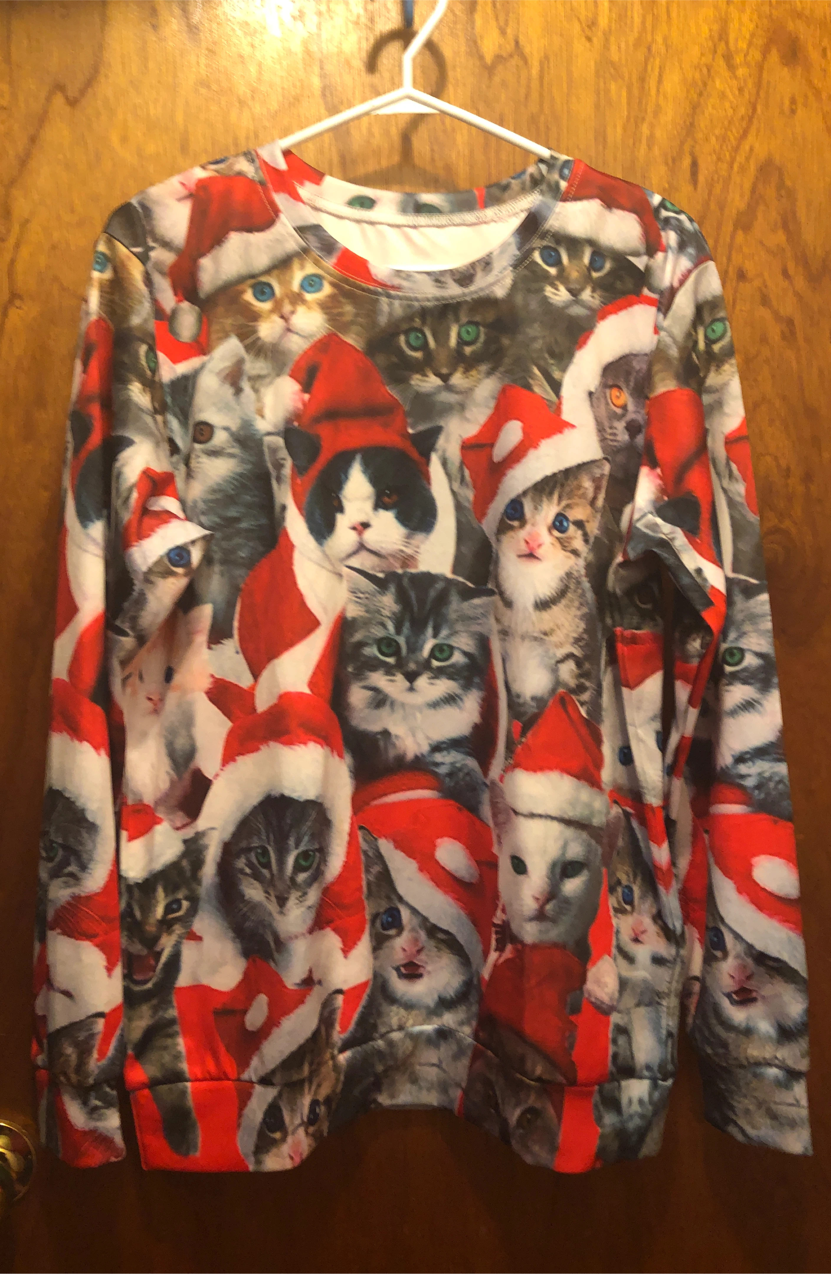 Christmas Cat Sweater - Size M for men & L for women